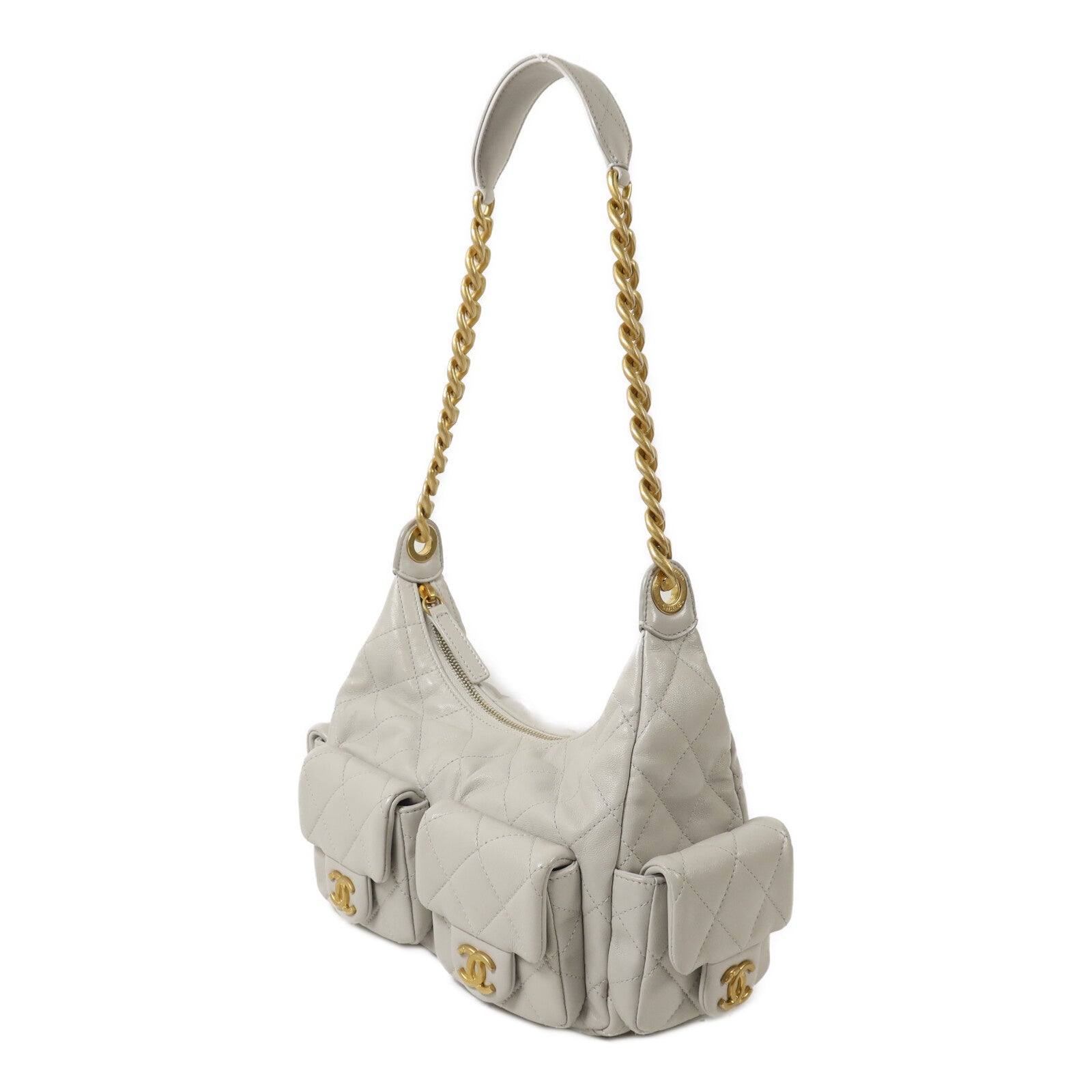 CHANEL 羊皮皮革25C Hobo Small鏈帶肩背袋