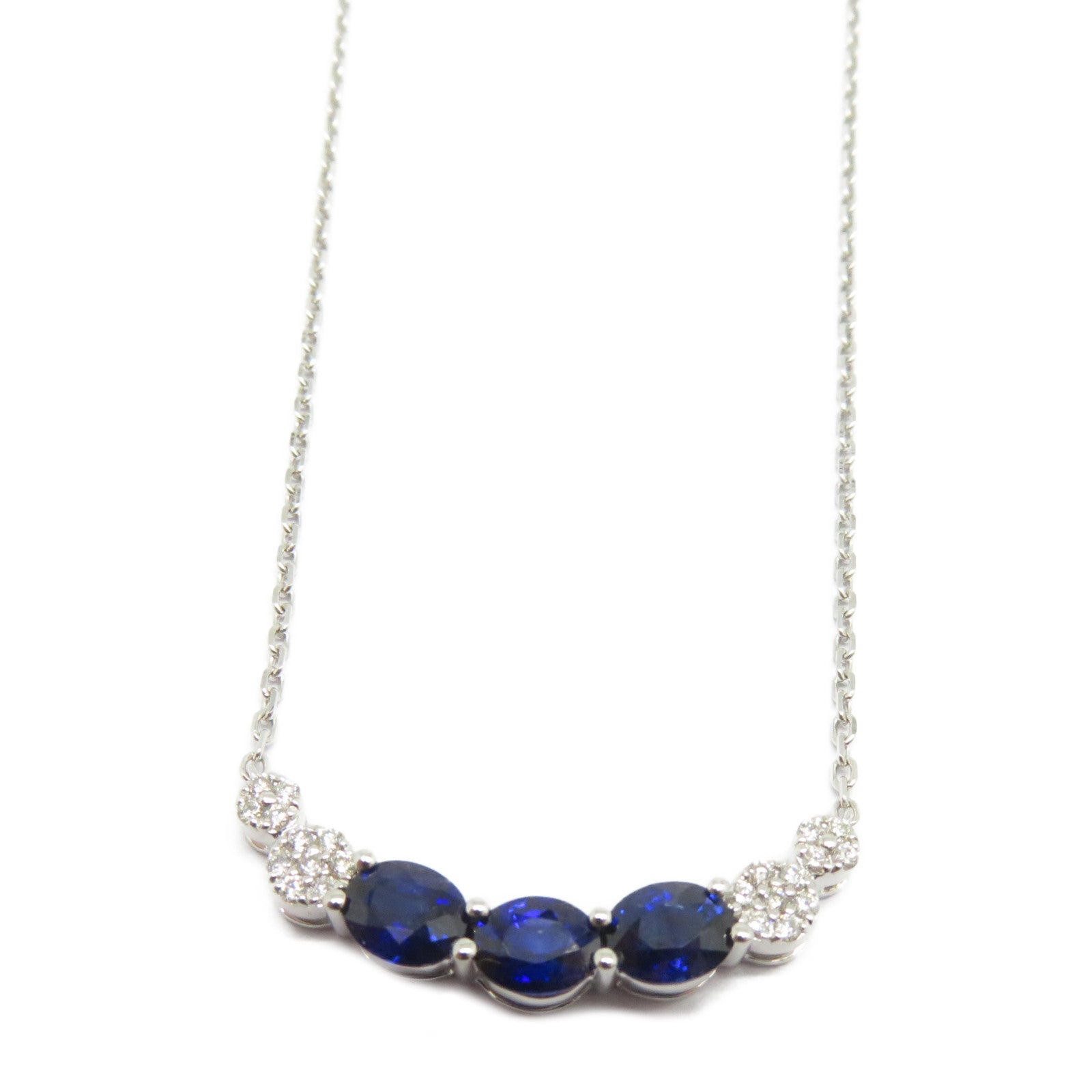 JEWELRY 【激減優惠】18K白金Sapphire Diamond Necklace 1.313ct藍寶石/0.131ct鑽石項鍊
