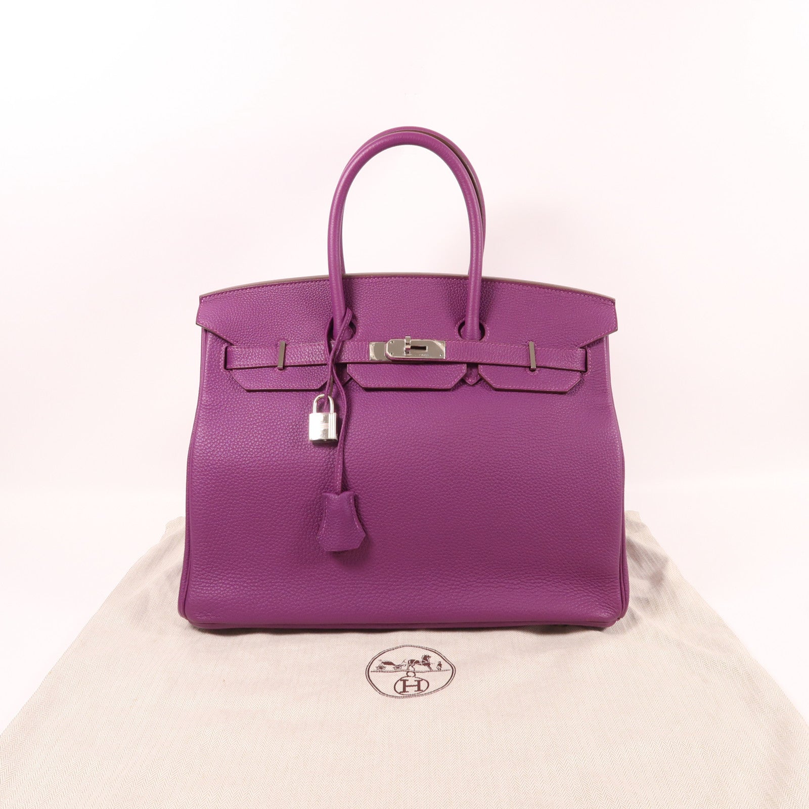 HERMES Clemence皮革Birkin35銀扣手挽袋