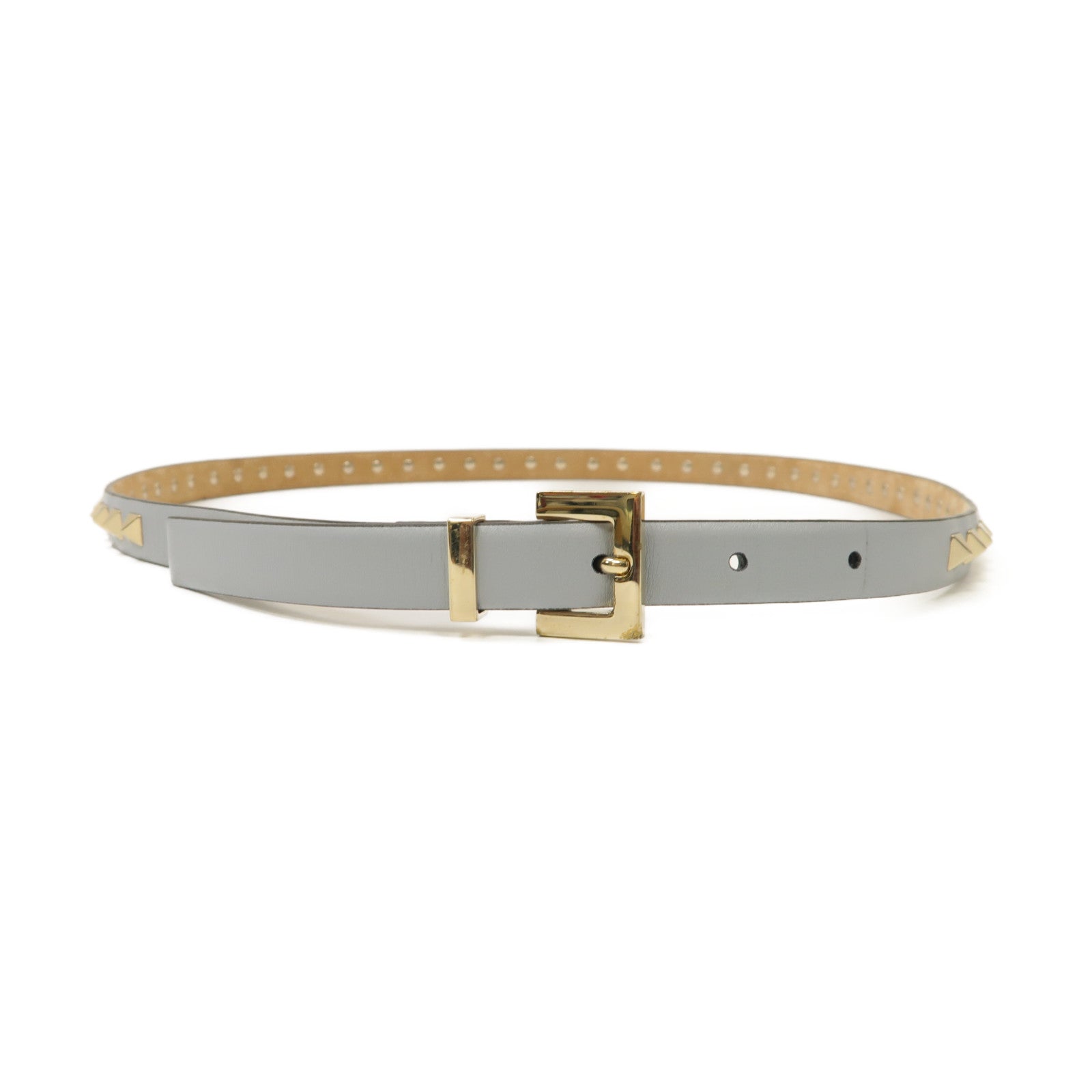 Valentino 牛皮皮革Belt金扣皮帶藍色