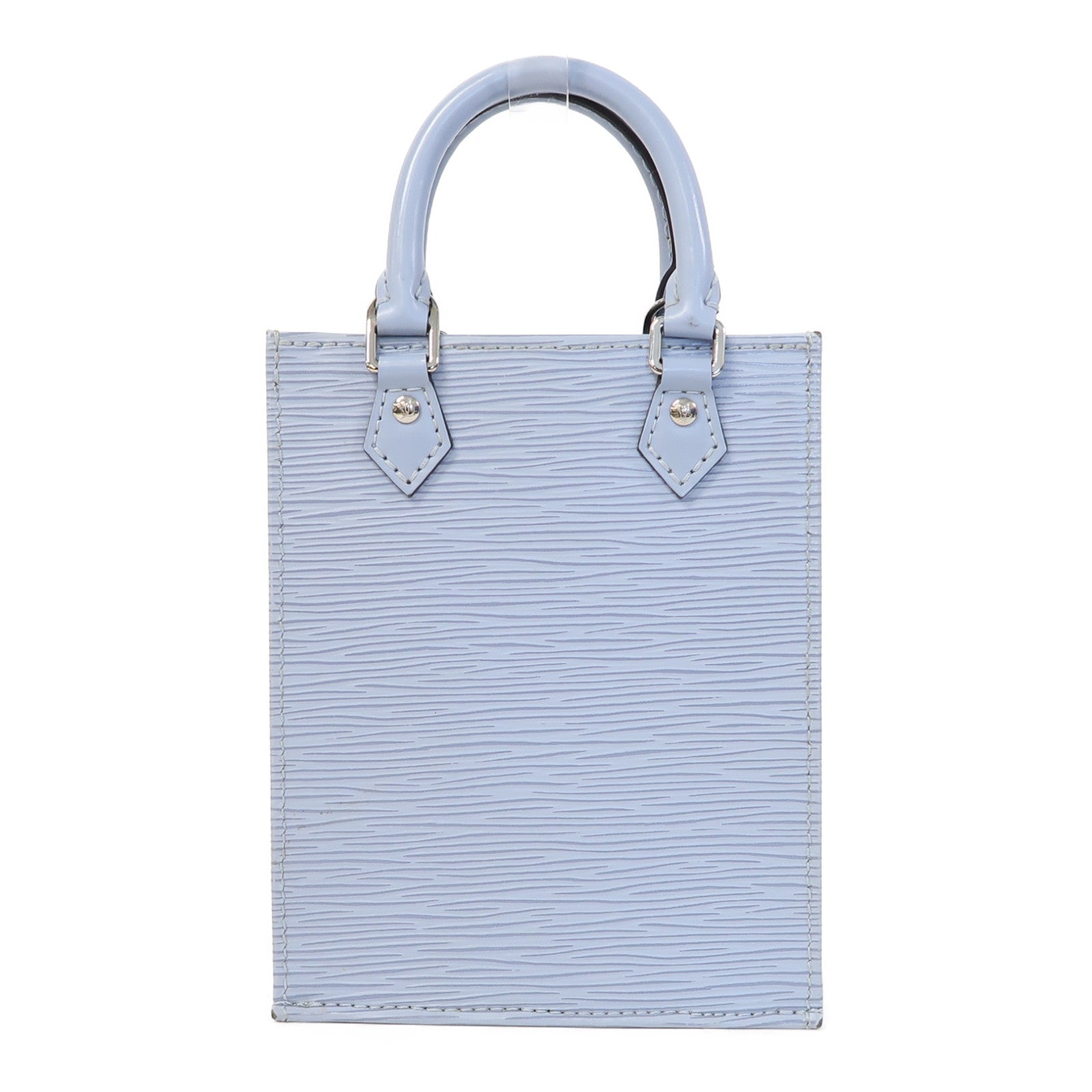 LOUIS VUITTON Epi Petit Sac Piat銀扣手挽肩背兩用袋藍色