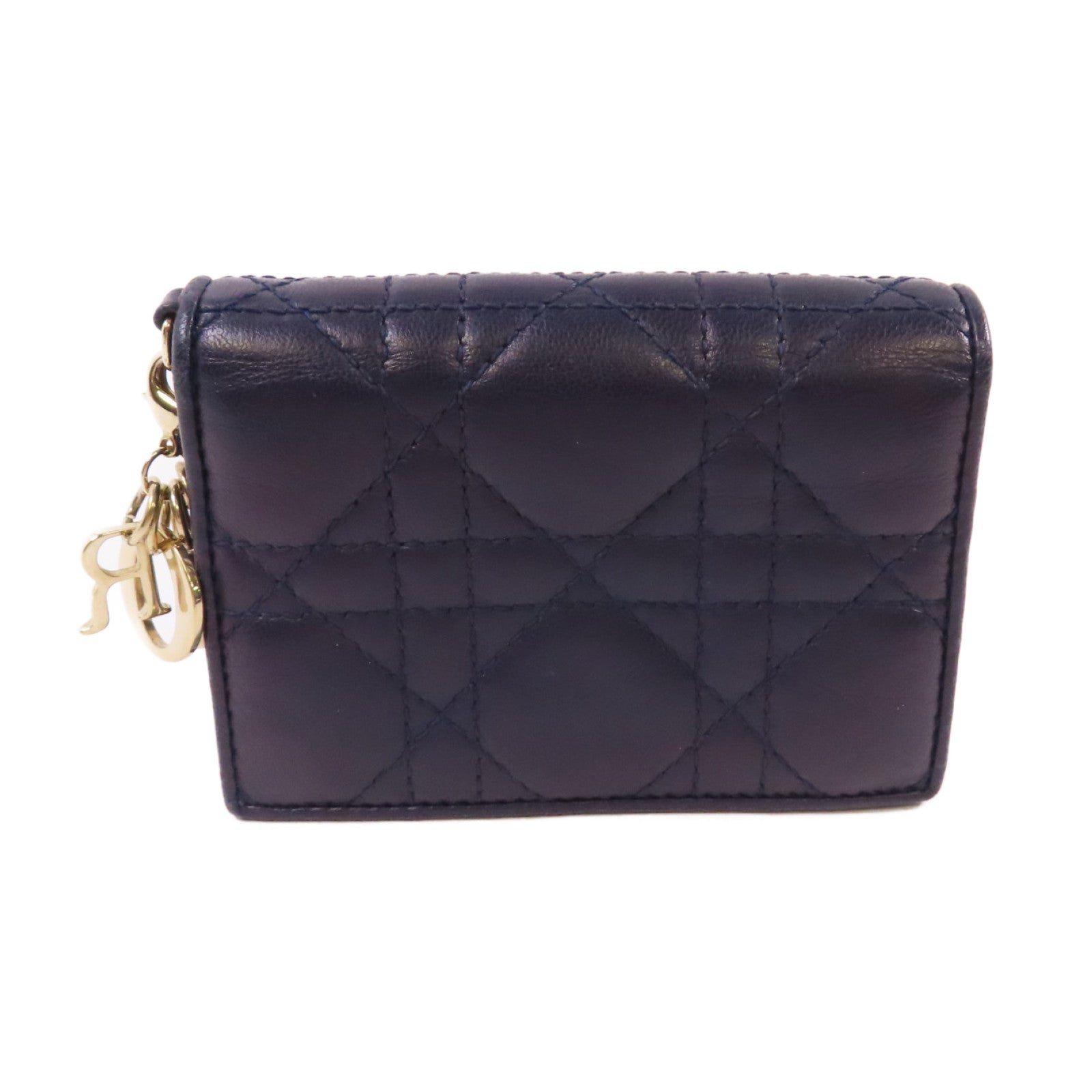 Dior 羊皮皮革Card Case金扣卡片套寶藍色