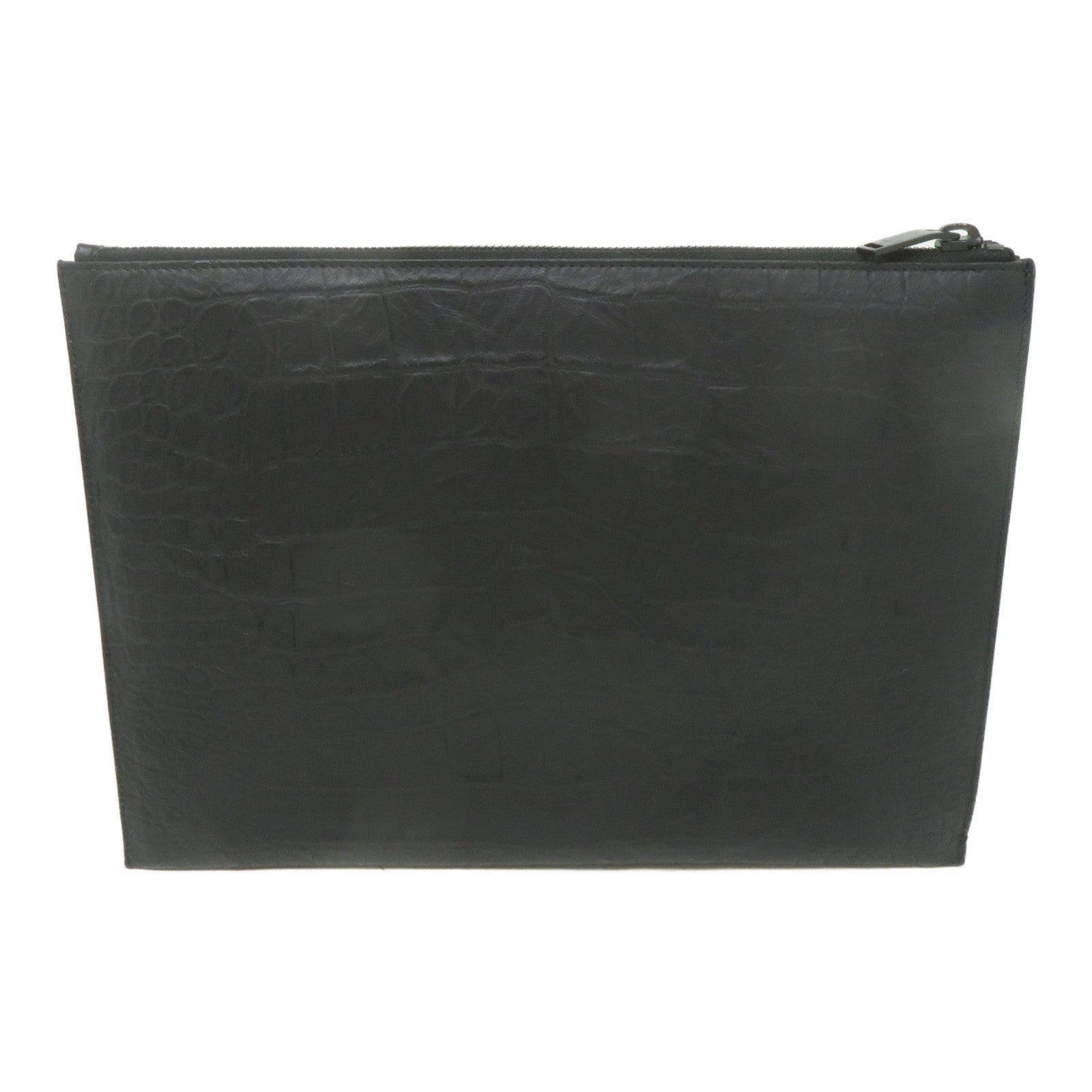 SAINT LAURENT 皮革Clutch Bag黑扣手拿包黑色
