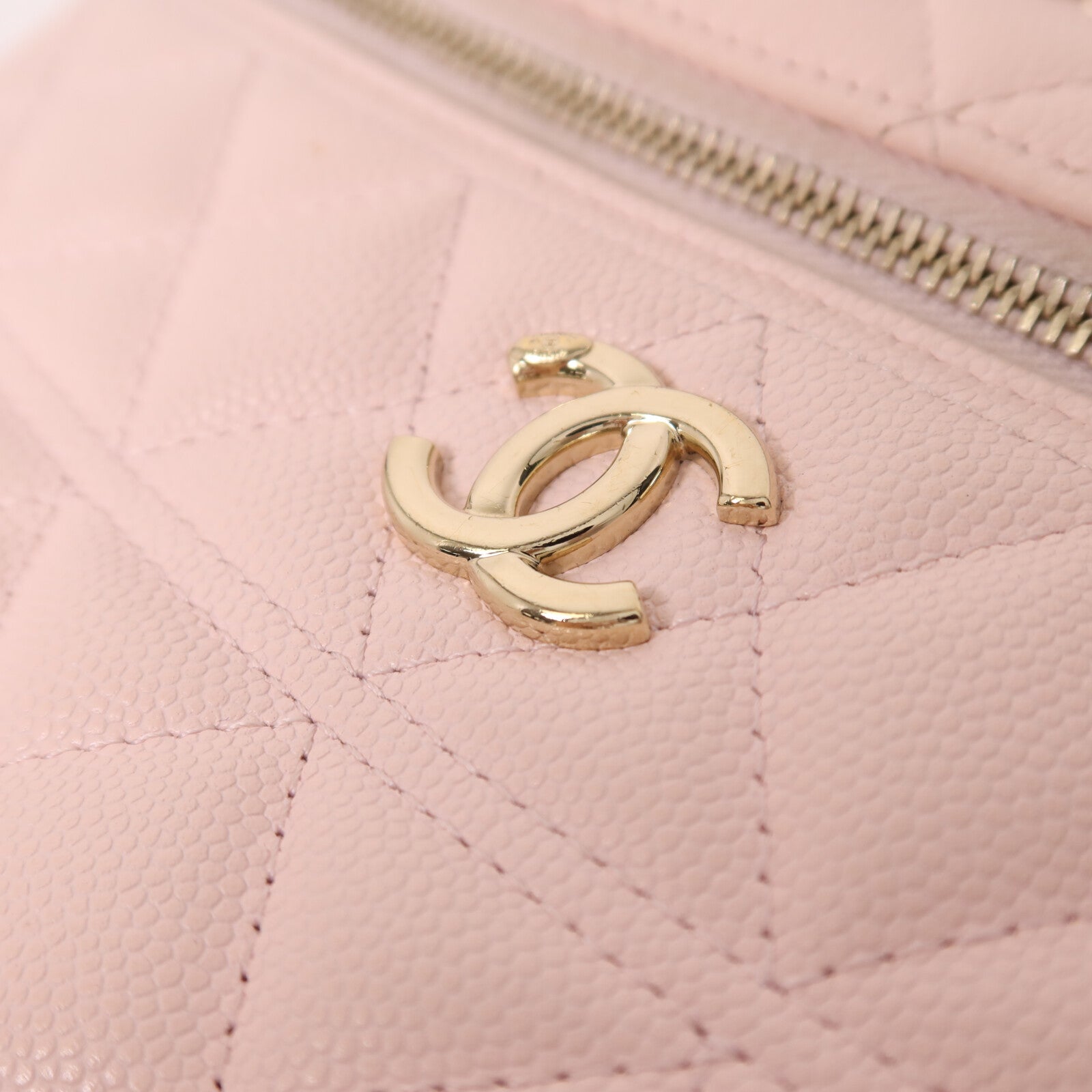 CHANEL 牛皮皮革Vanity With Chain鏈帶手挽肩背兩用袋