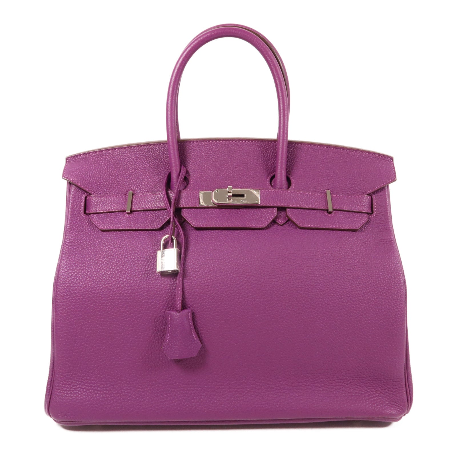 HERMES Clemence皮革Birkin35銀扣手挽袋