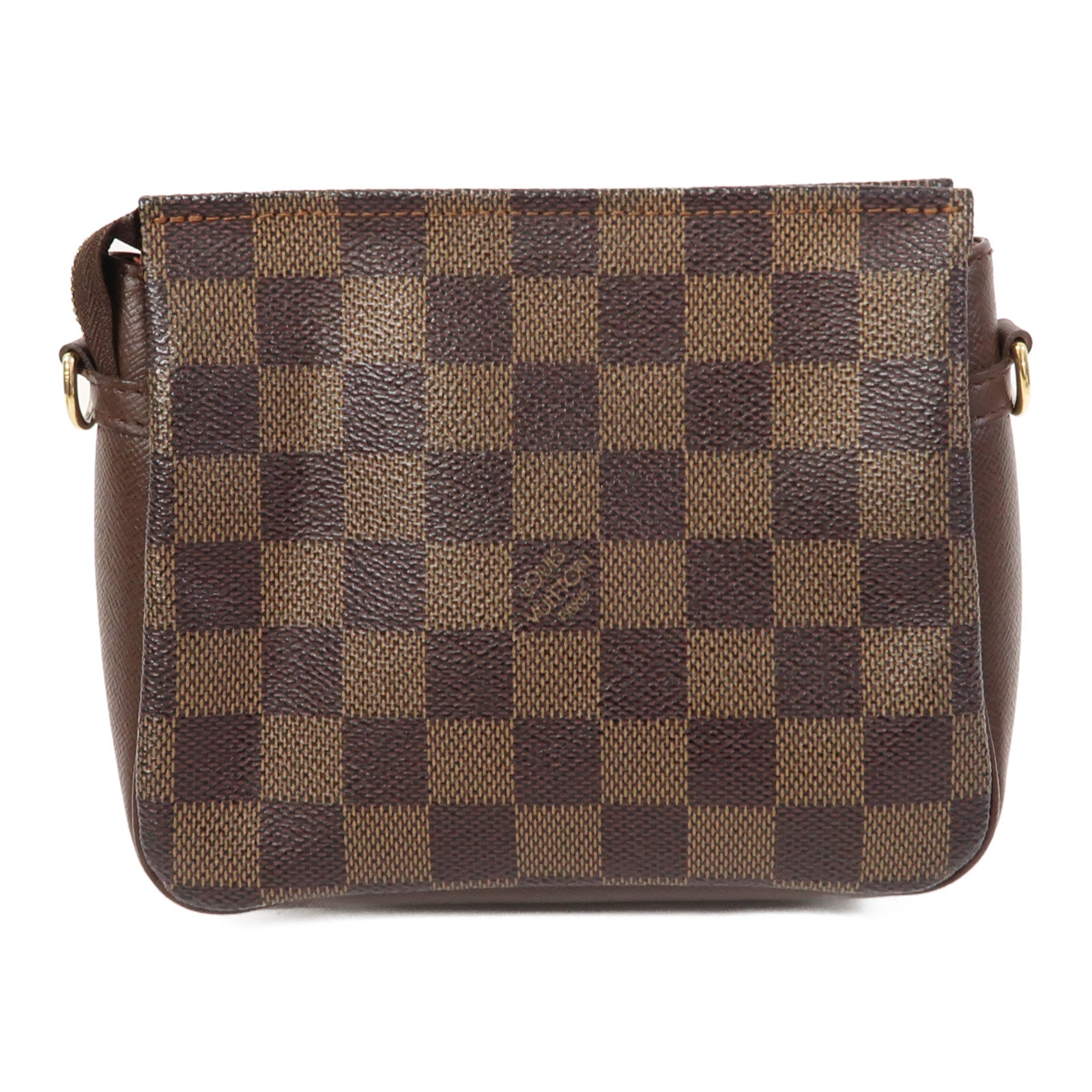 LOUIS VUITTON Damier Ebene Trousse金扣肩背袋啡色