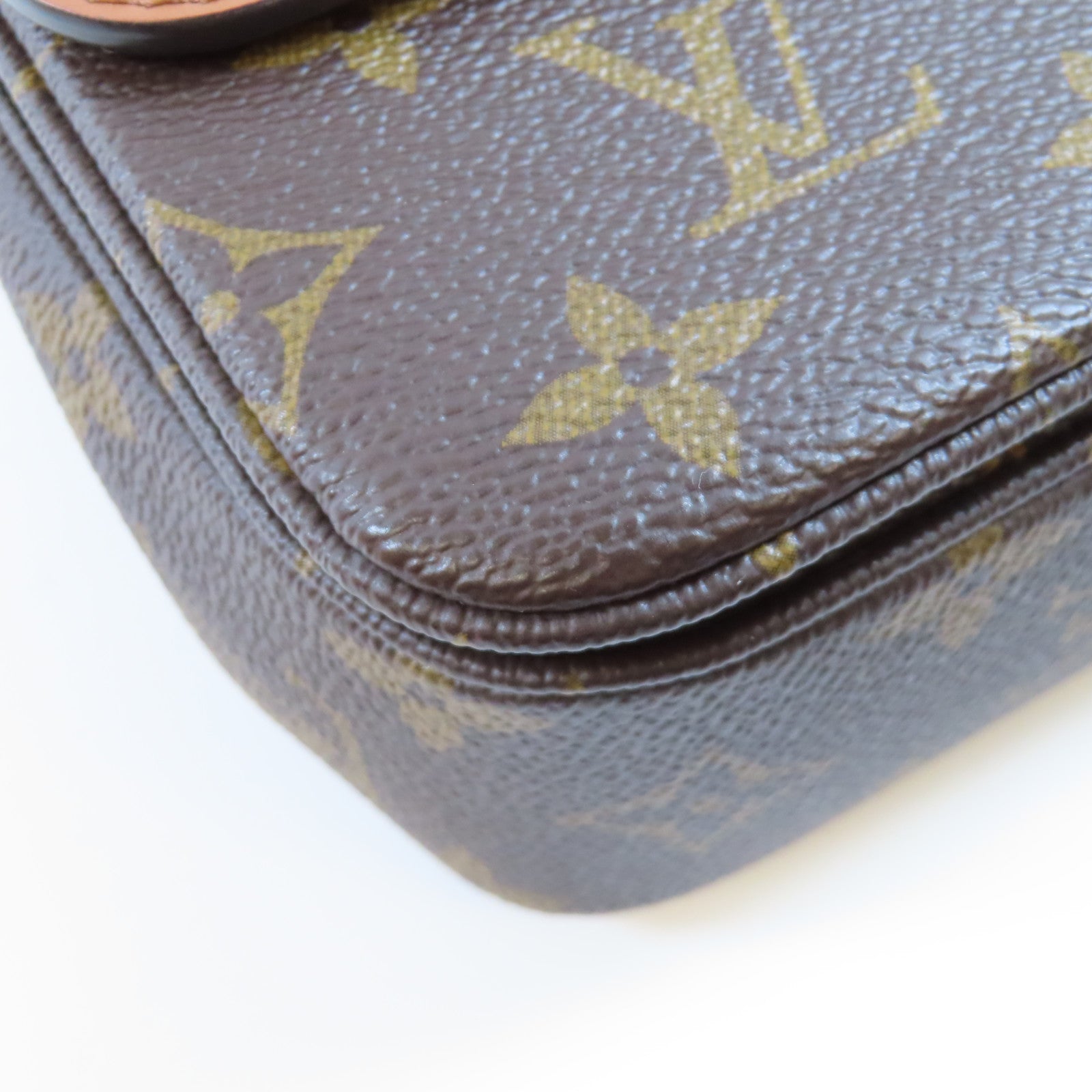 LOUIS VUITTON Monogram Marceau金扣鏈帶肩背袋棕色