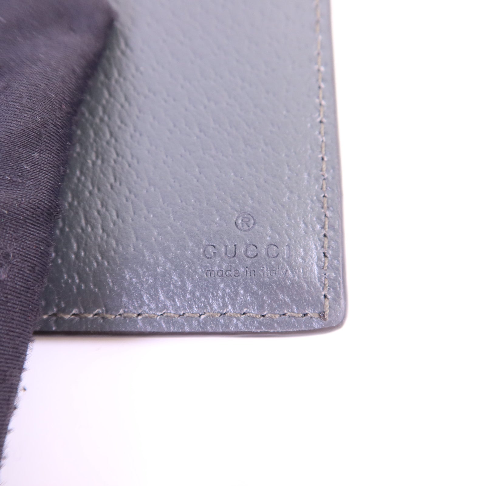 GUCCI 塗層帆布/牛皮皮革Bifold Wallet銀扣錢包