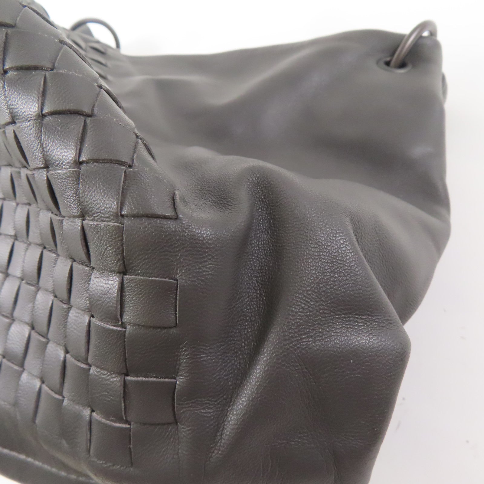BOTTEGA VENETA 織紋皮革Shoulder Bag肩背袋灰色