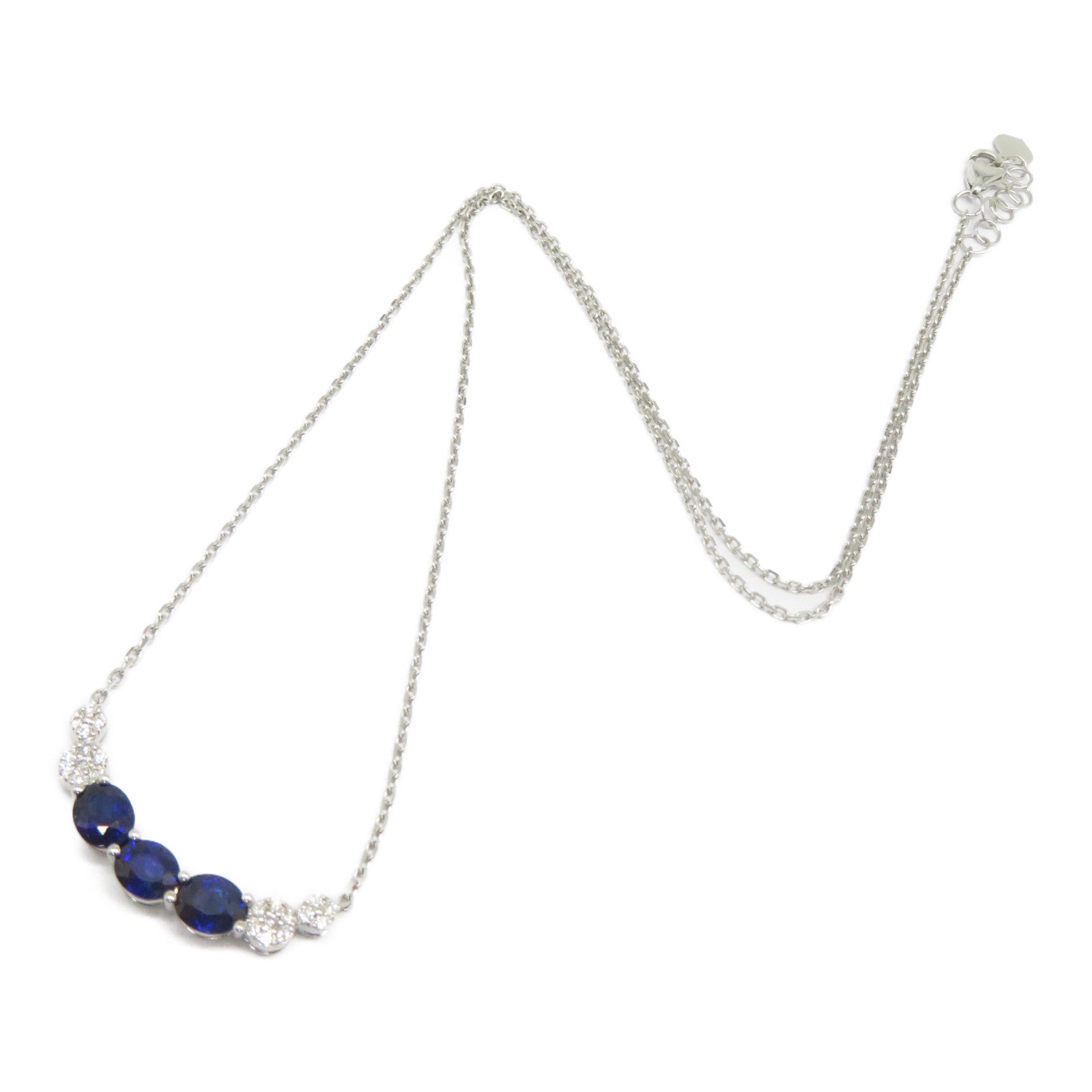JEWELRY 【激減優惠】18K白金Sapphire Diamond Necklace 1.313ct藍寶石/0.131ct鑽石項鍊