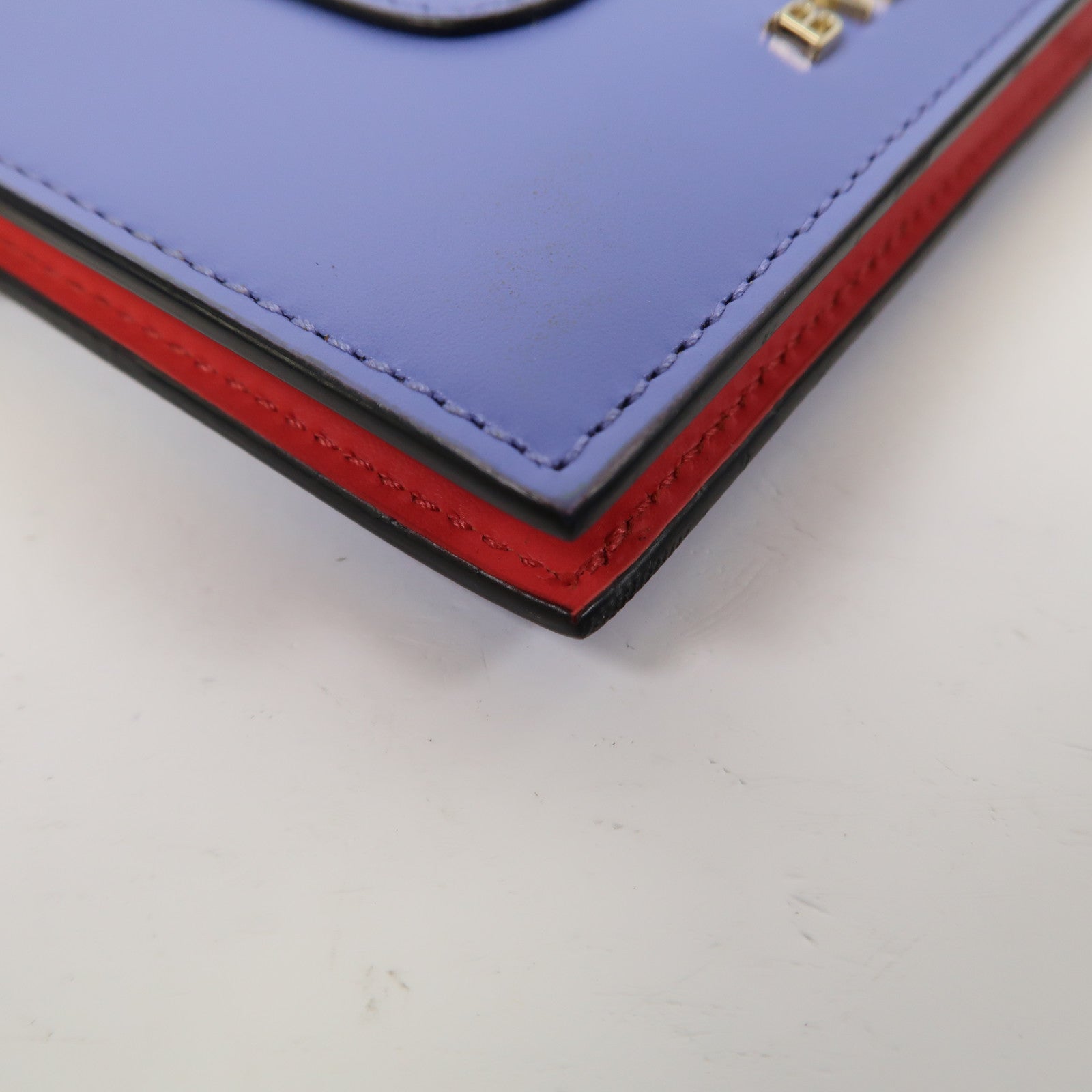 BVLGARI 牛皮皮革Card Case金扣卡片套紫色