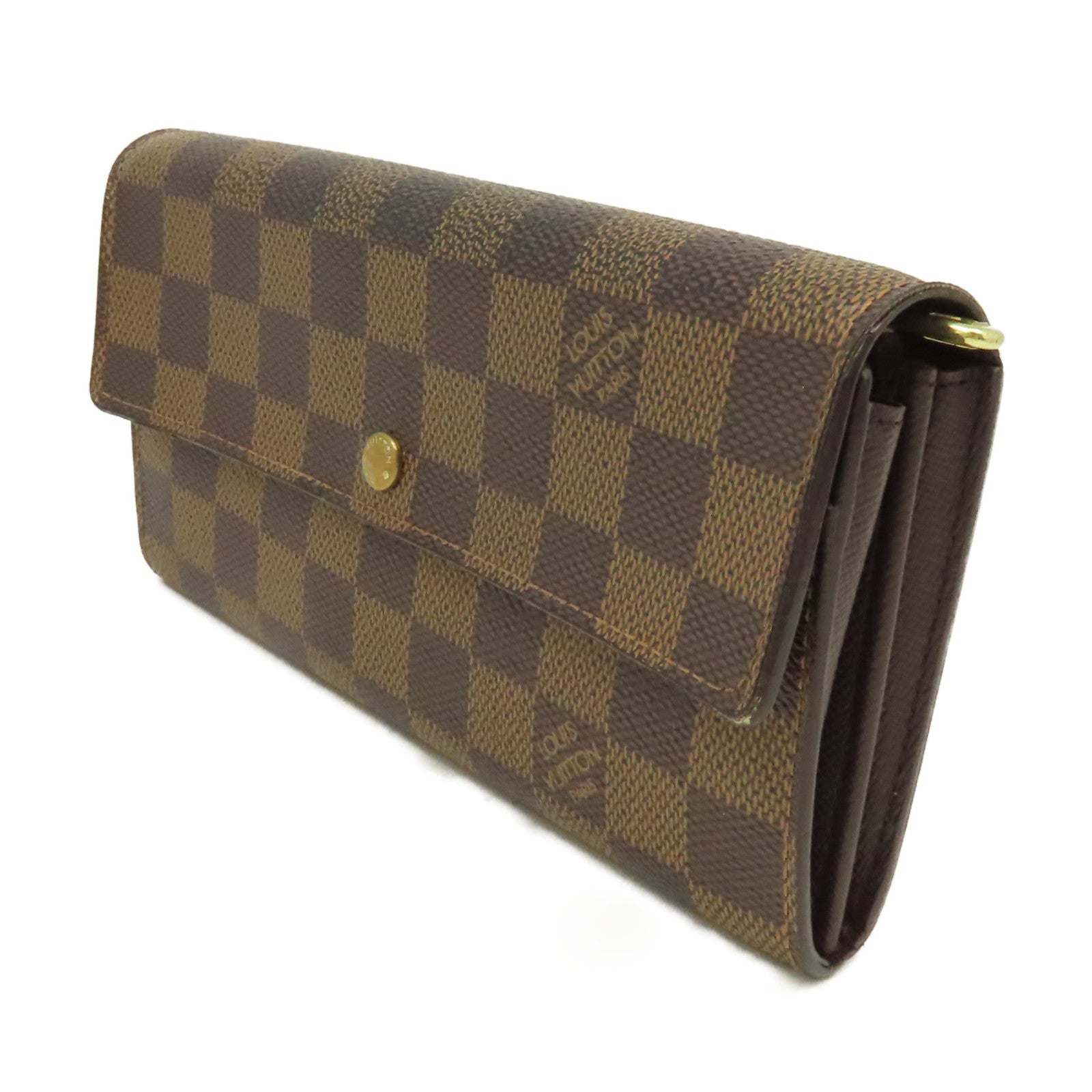 LOUIS VUITTON Damier Portefeuille Sarah Wallet金扣長錢包啡色