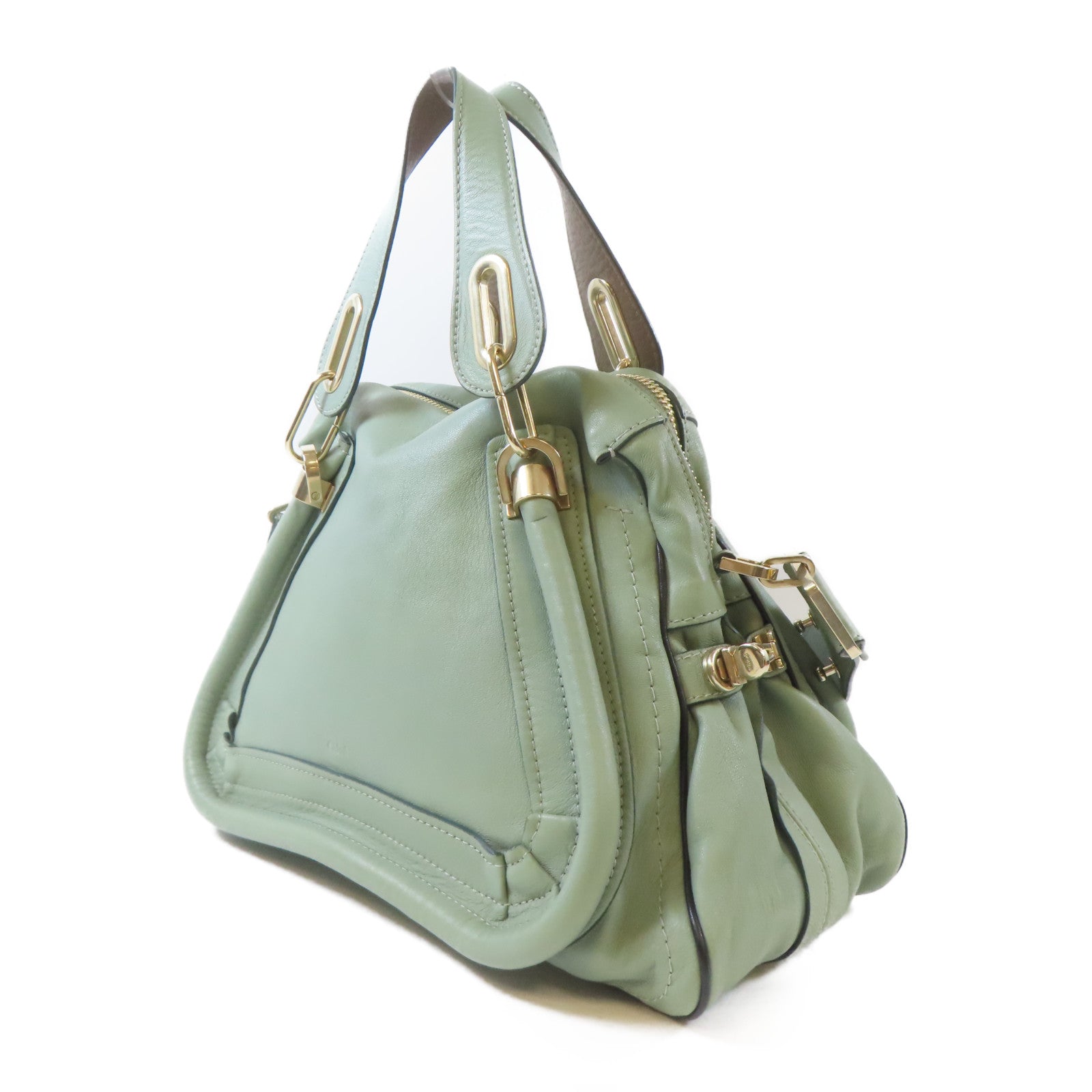 Chloe 牛皮皮革2 Way Shoulder Bag金扣手挽肩背兩用袋淺綠色
