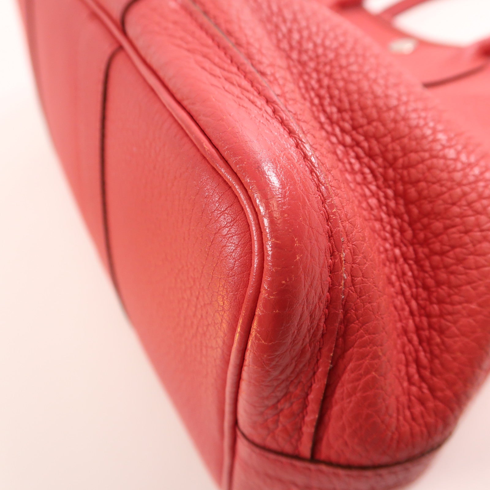 HERMES PHW Garden Party TPM Handbag Negonda Leather T5 Rose Jarpur Red