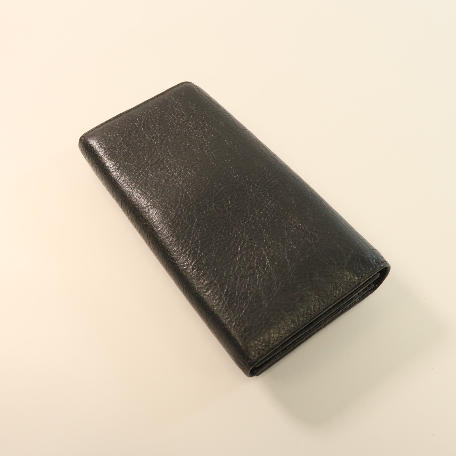 BALENCIAGA 羊皮皮革Long Wallet銀扣長錢包灰色