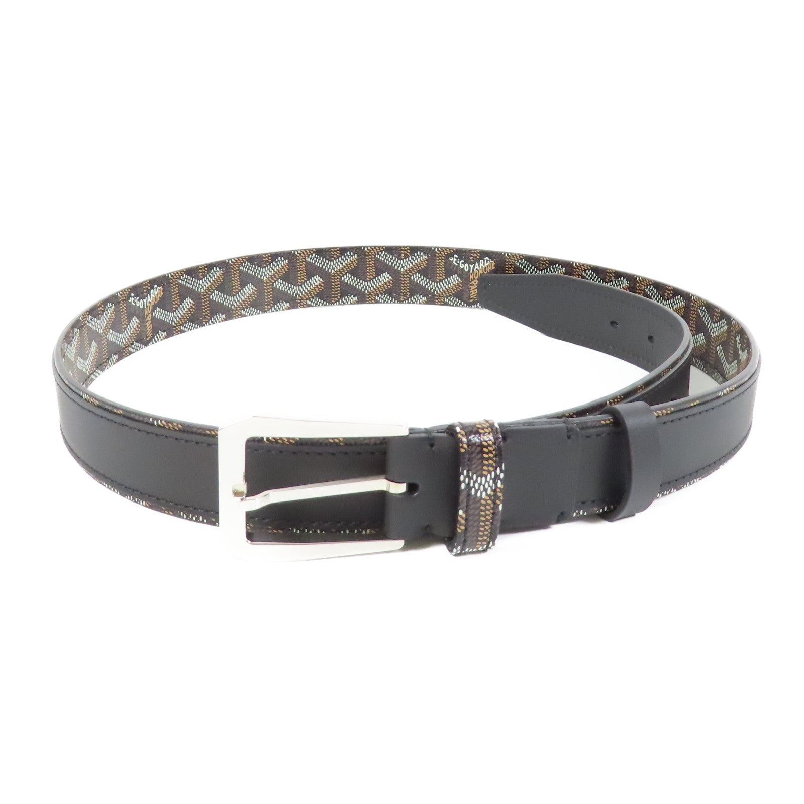 GOYARD 塗層帆布Florida Belt 95CM銀扣皮帶