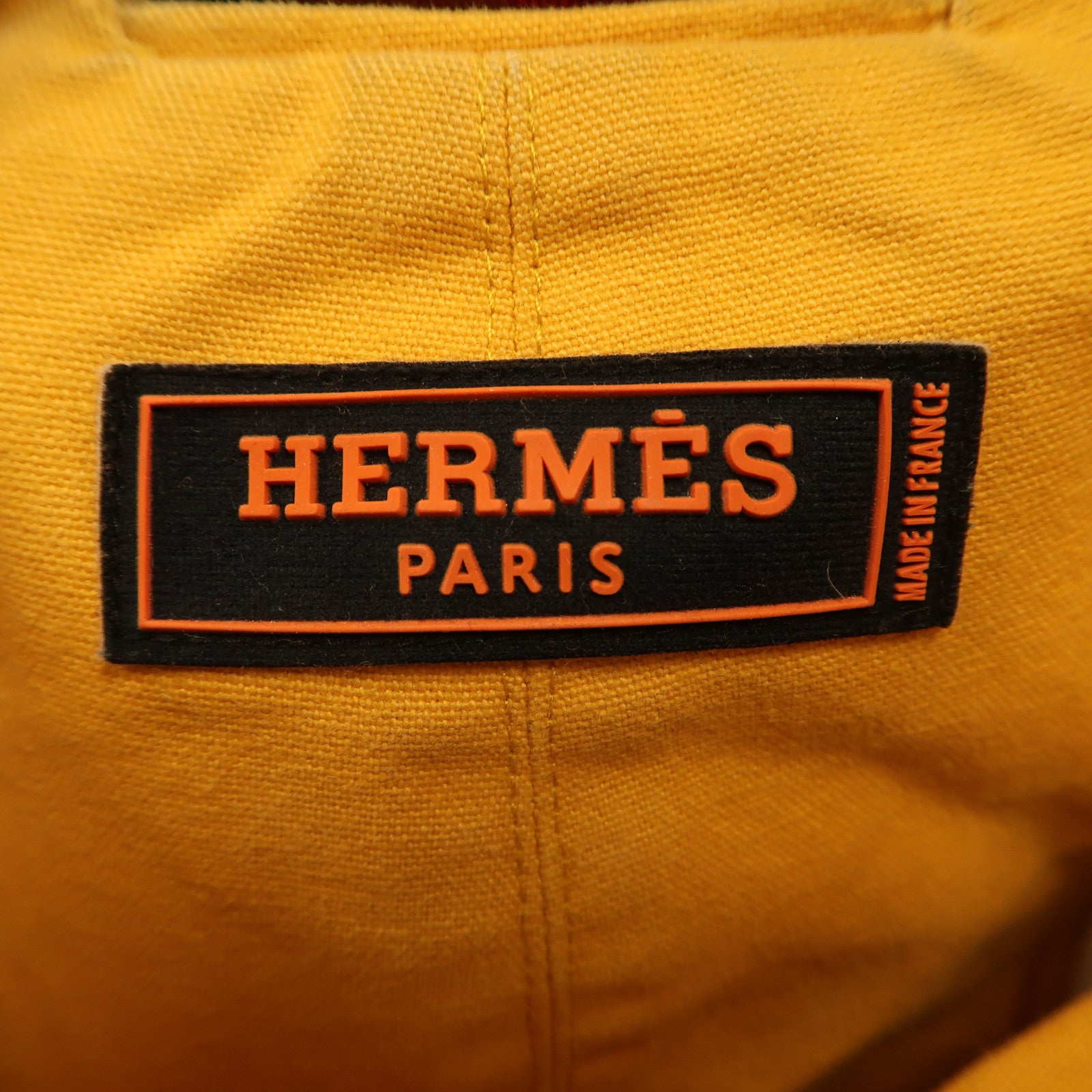 HERMES 帆布Cavalier銀扣背包橙色