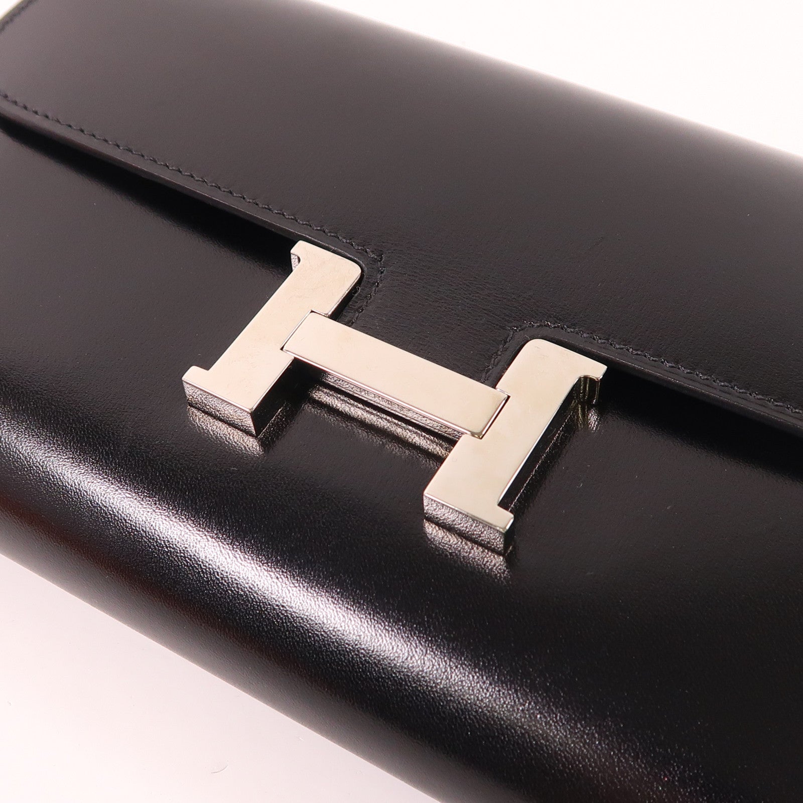 HERMES Box Calf皮革Constance Long Wallet銀扣長錢包
