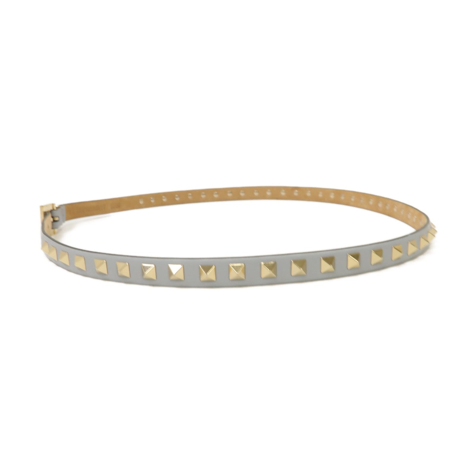 Valentino 牛皮皮革Belt金扣皮帶藍色