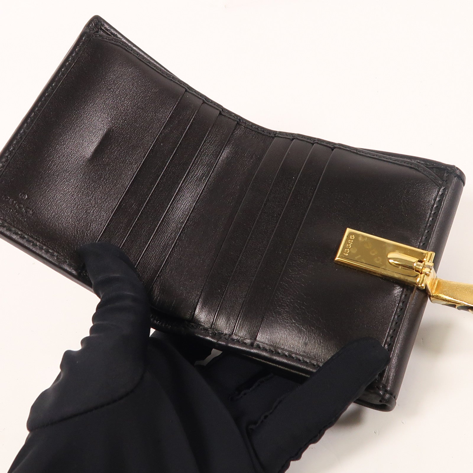 GUCCI 【激減優惠】牛皮皮革Wallet金扣錢包