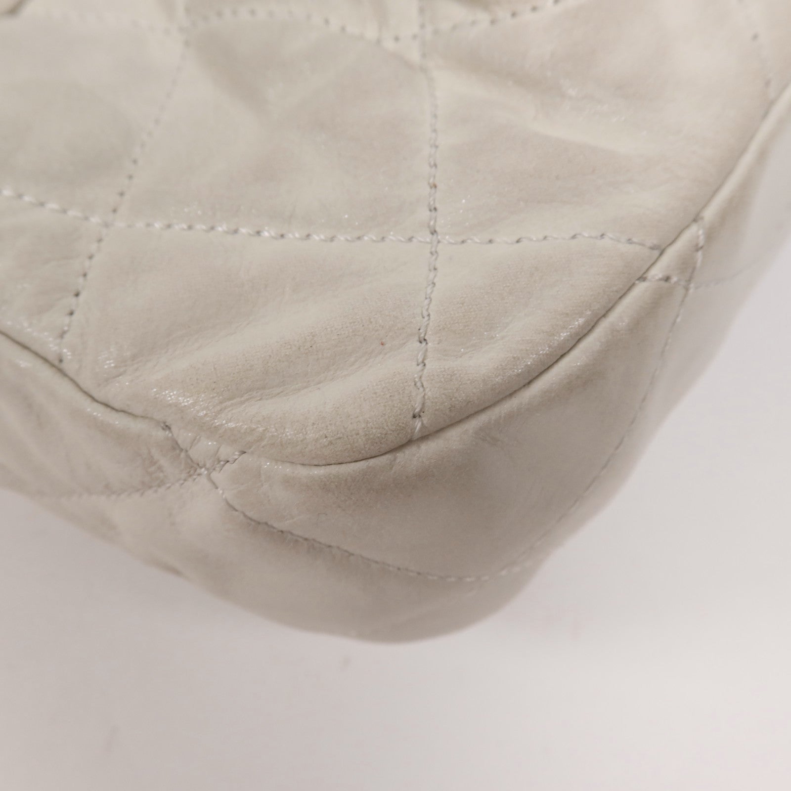 CHANEL 牛皮皮革Chain Shoulder銀扣鏈帶肩背袋