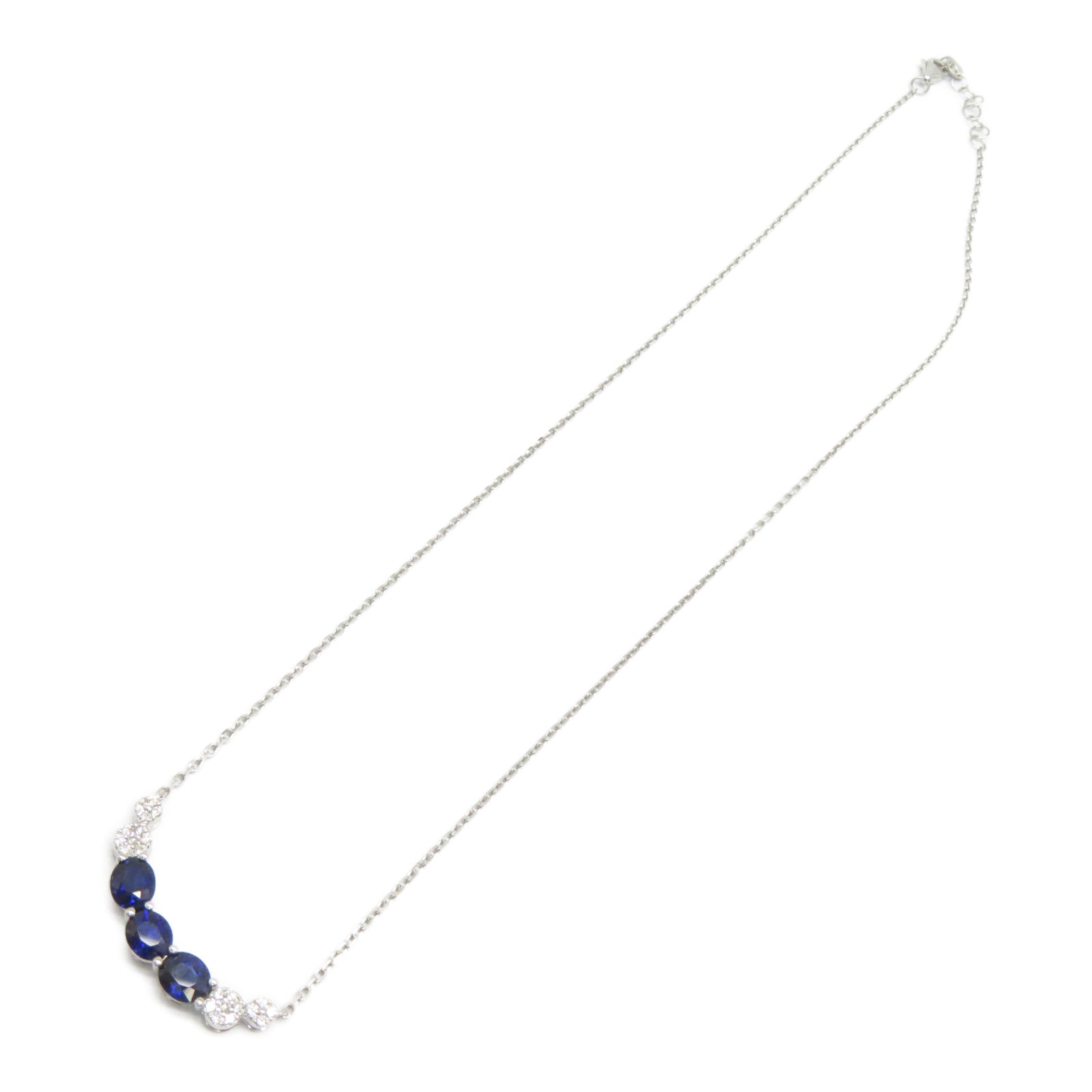 JEWELRY 【激減優惠】18K白金Sapphire Diamond Necklace 1.313ct藍寶石/0.131ct鑽石項鍊