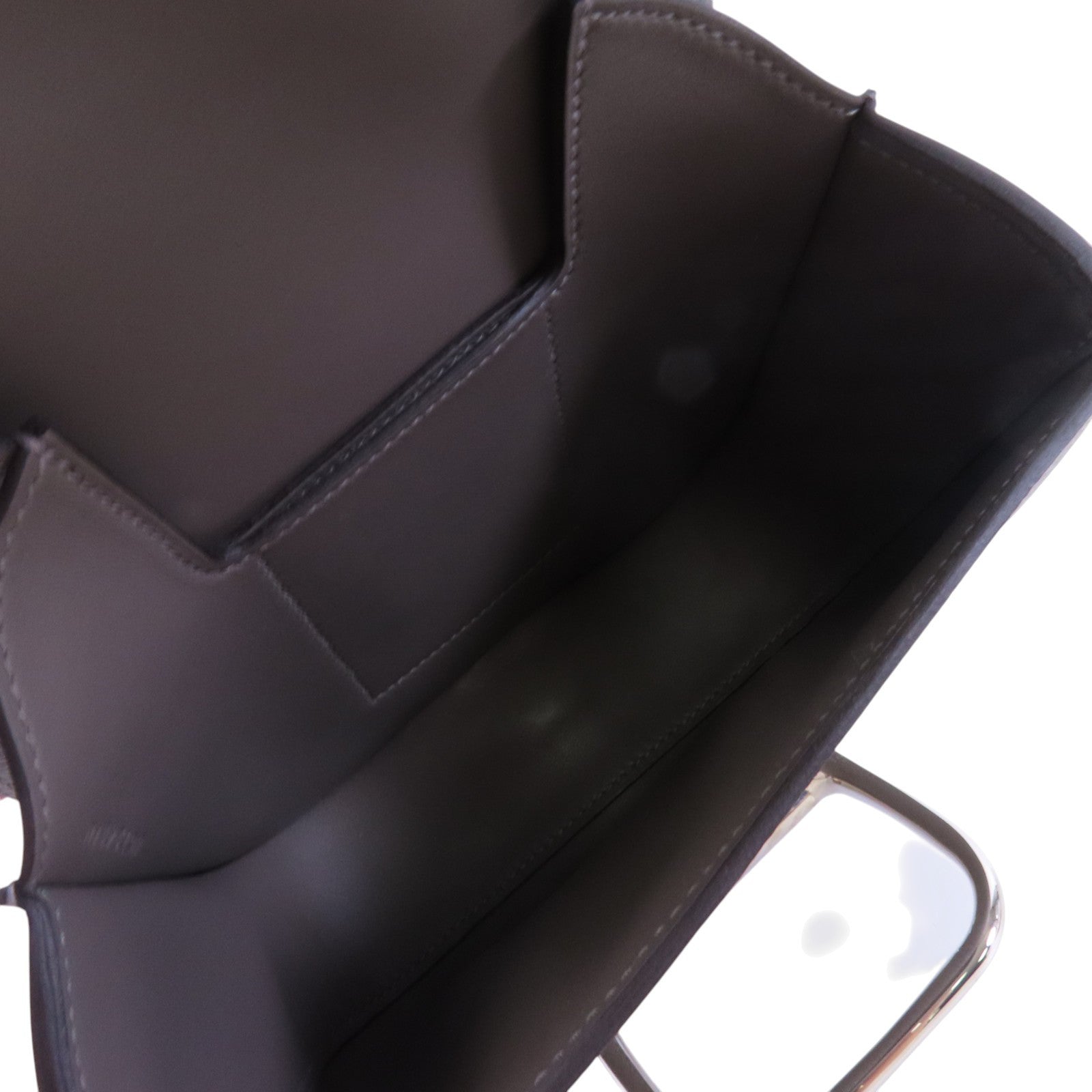 HERMES PHW Della Cavalleria Mini Shoulder Bag Epsom Leather 0L Gris Meyer Grey