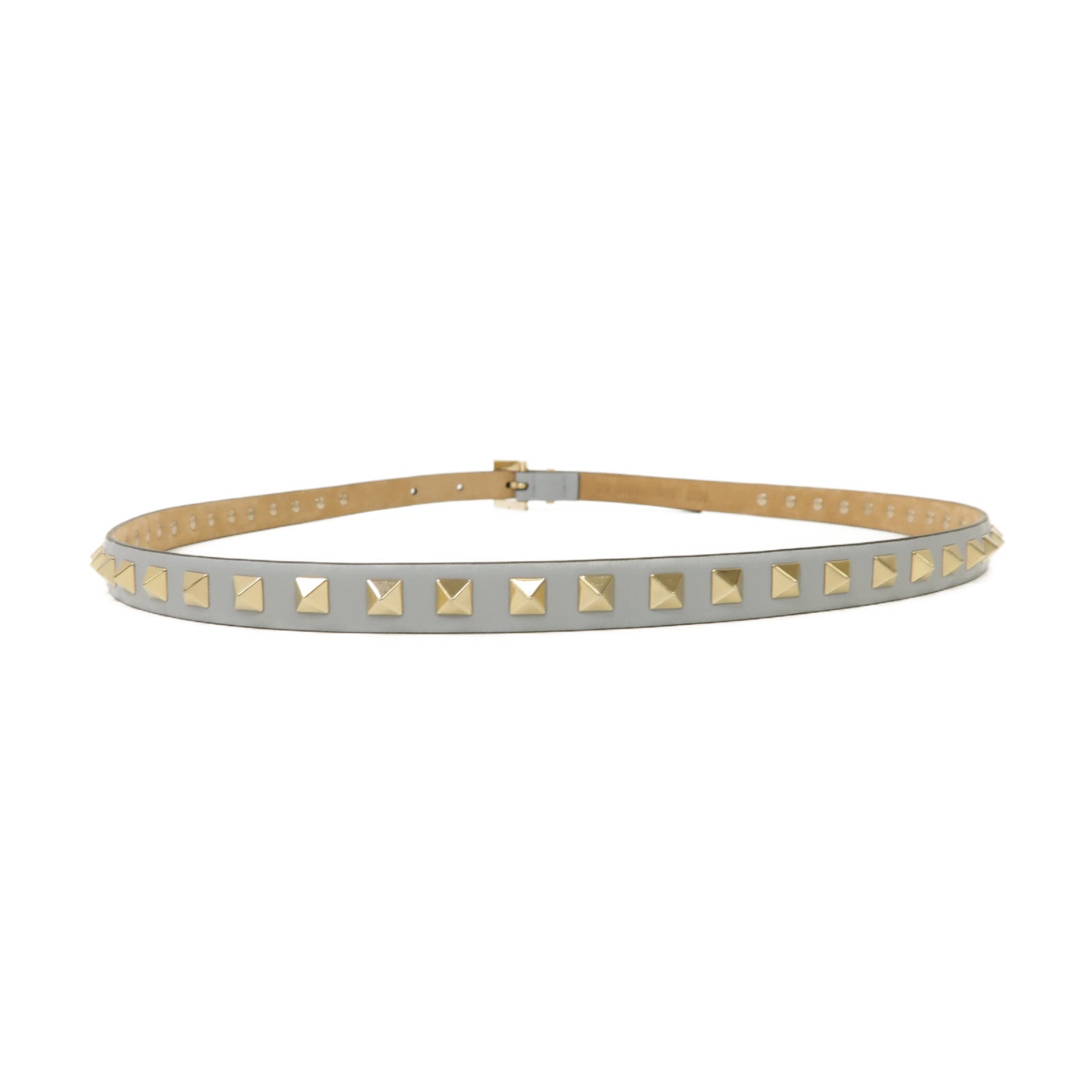 Valentino 牛皮皮革Belt金扣皮帶藍色