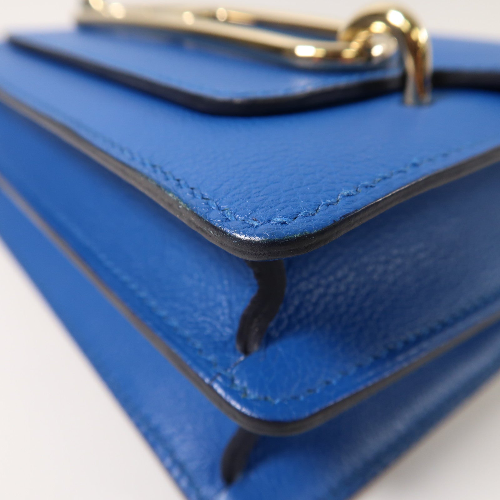 HERMES 【激減優惠】Evercolor皮革Mini Roulis金扣肩背袋藍色
