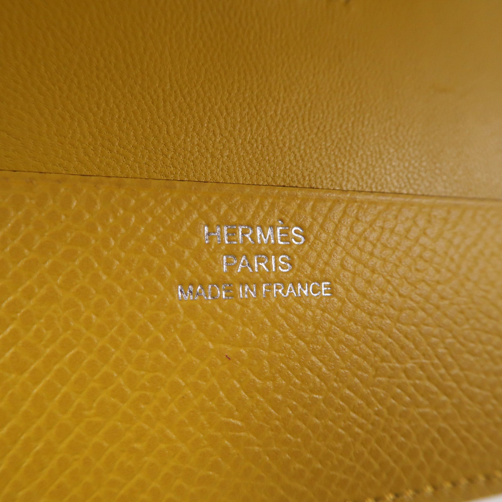HERMES Barenia/Epsom皮革Passport Case護照套啡色/黃色