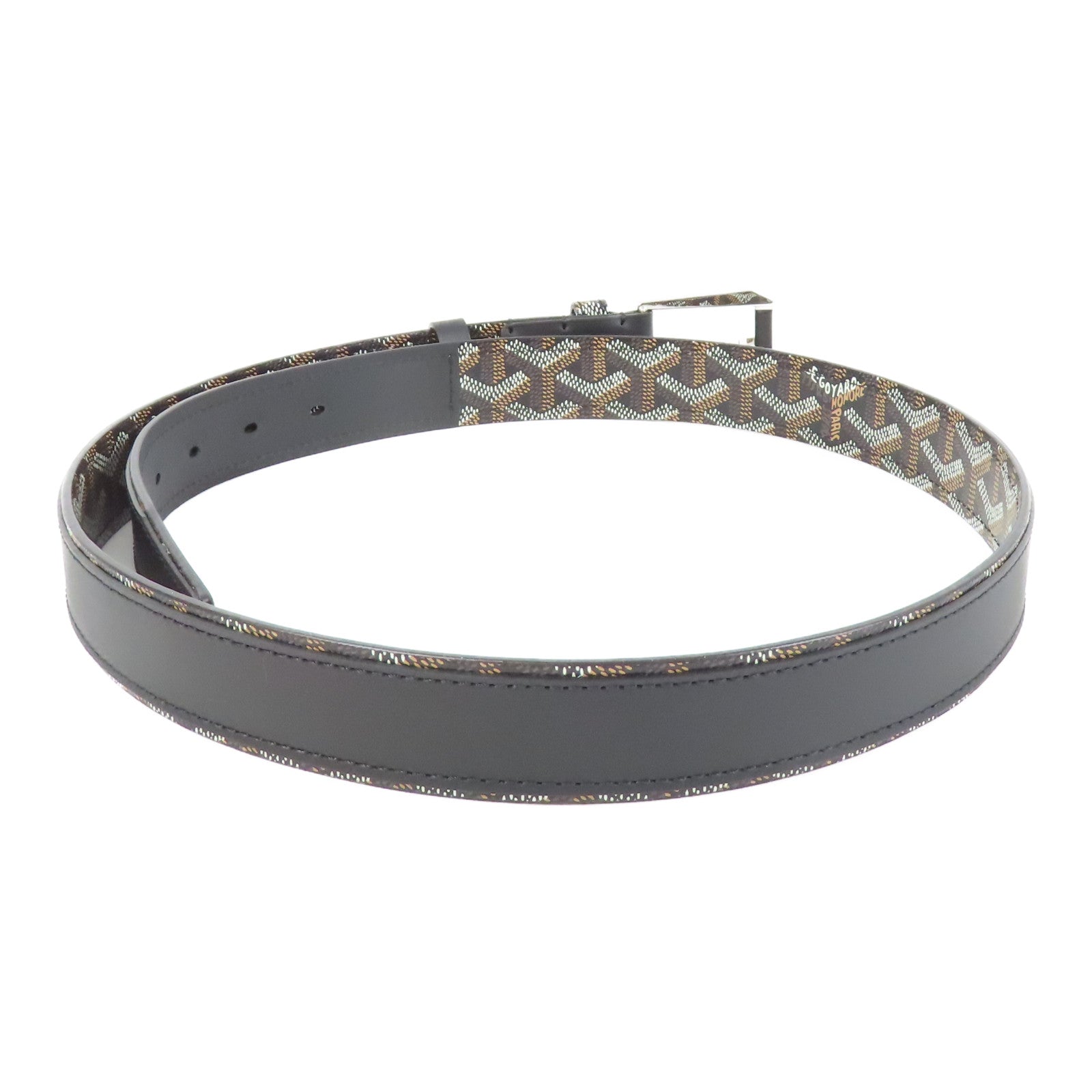 GOYARD 塗層帆布Florida Belt 95CM銀扣皮帶