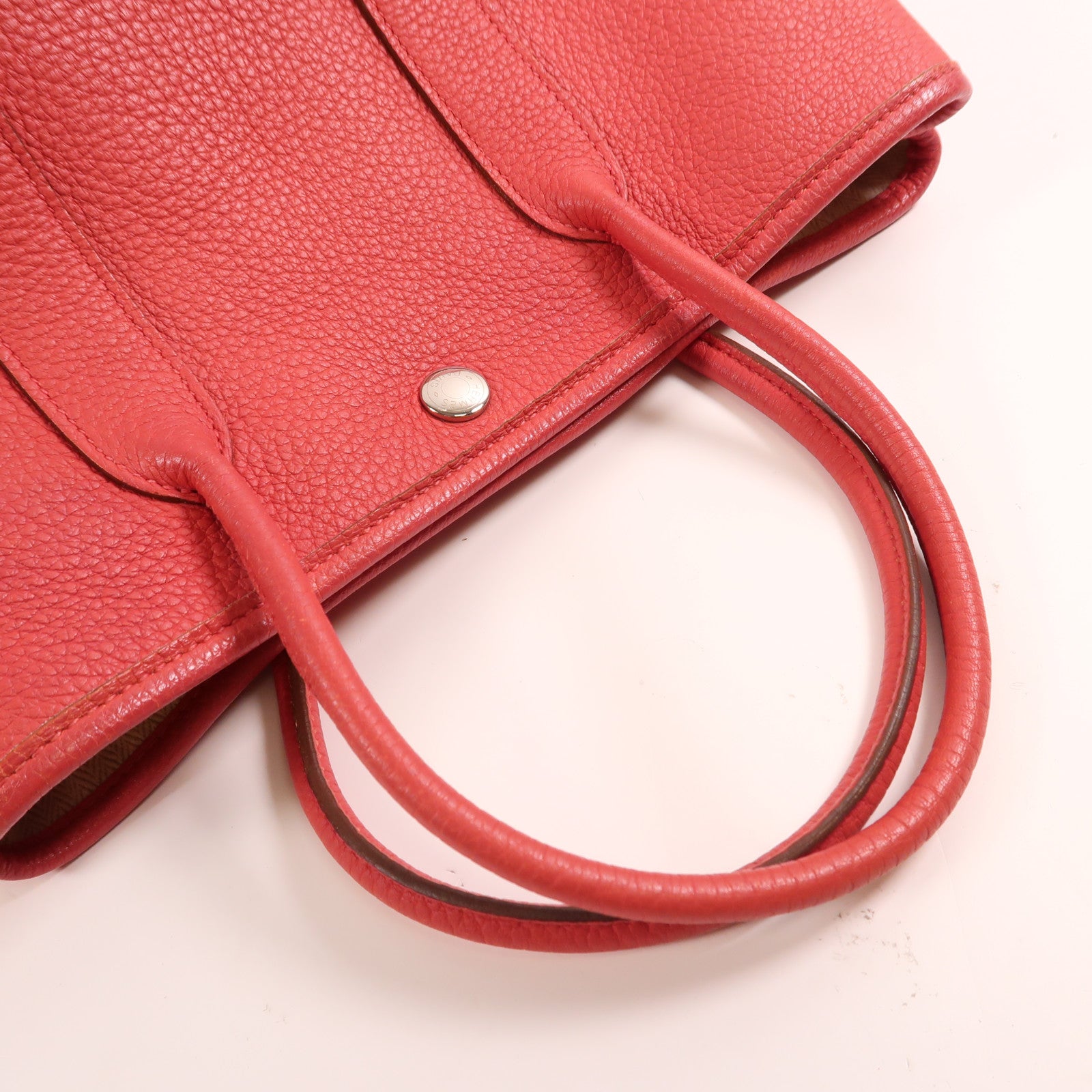 HERMES Negonda皮革Garden Party TPM銀扣手挽袋Rose Jarpur