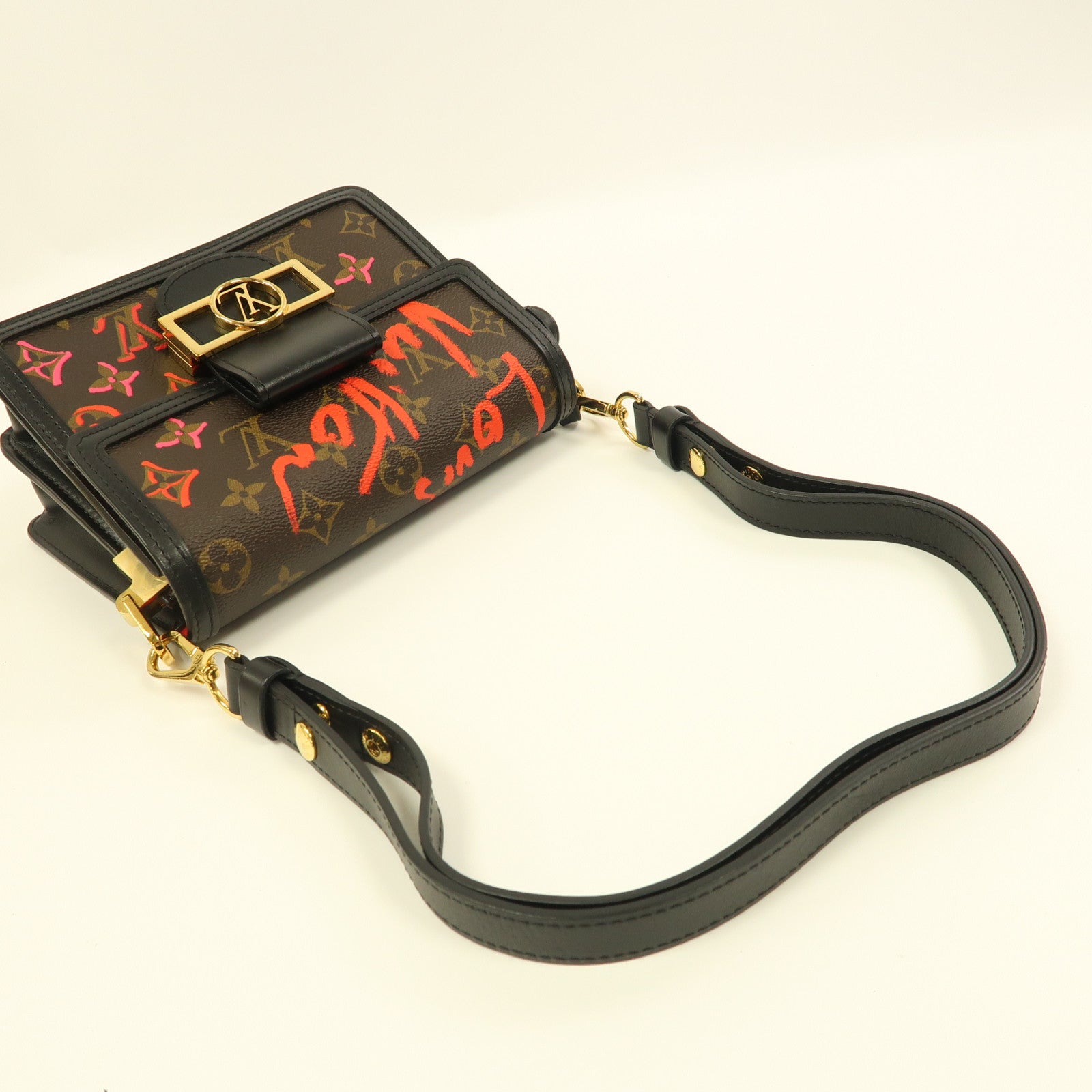 LOUIS VUITTON Monogram Fall In Love Dauphine金扣肩背袋啡色