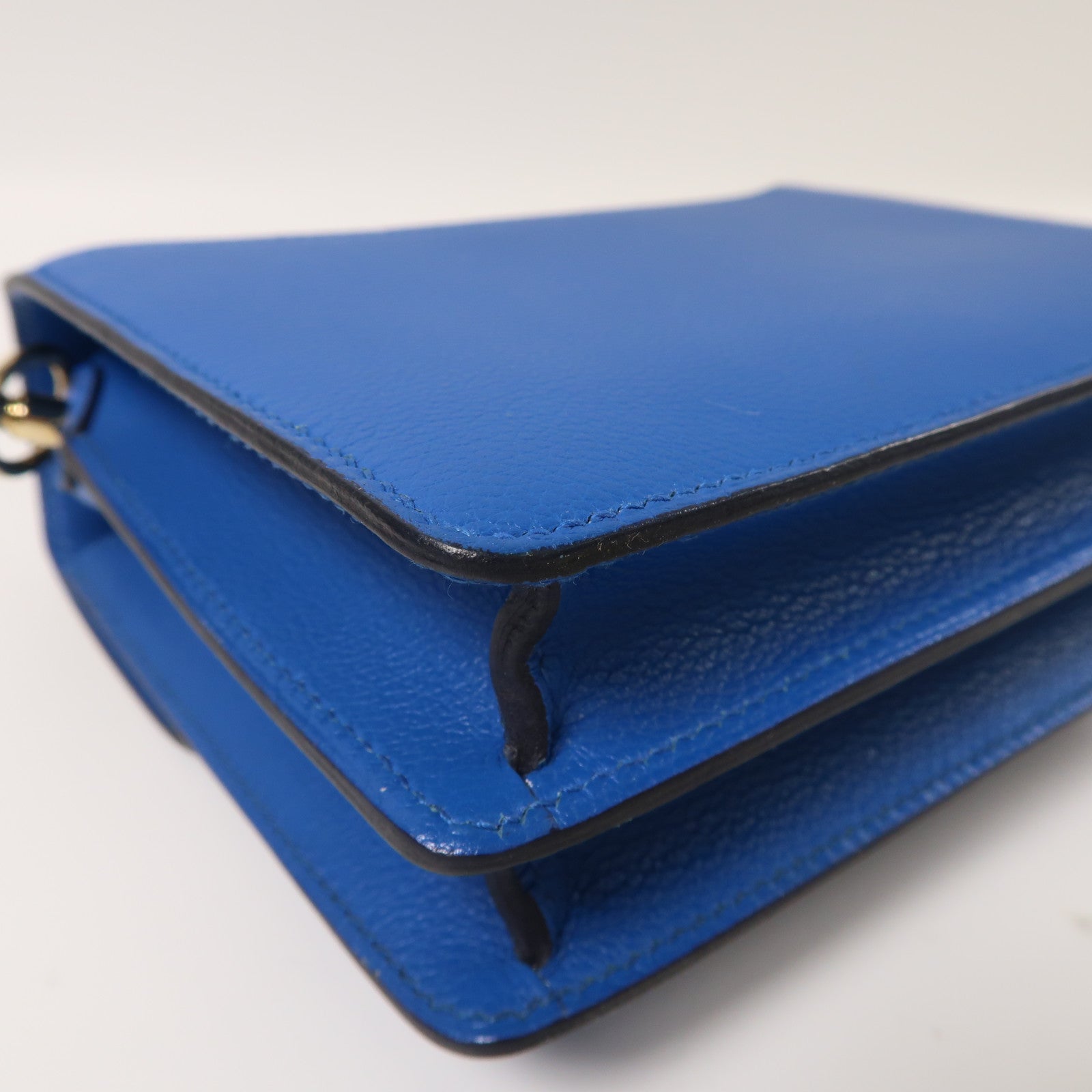 HERMES 【激減優惠】Evercolor皮革Mini Roulis金扣肩背袋藍色