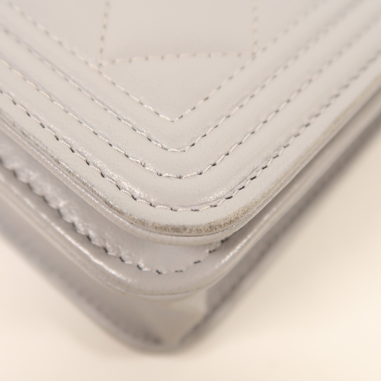 CHANEL 羊皮皮革Boy WOC金扣鏈帶肩背袋