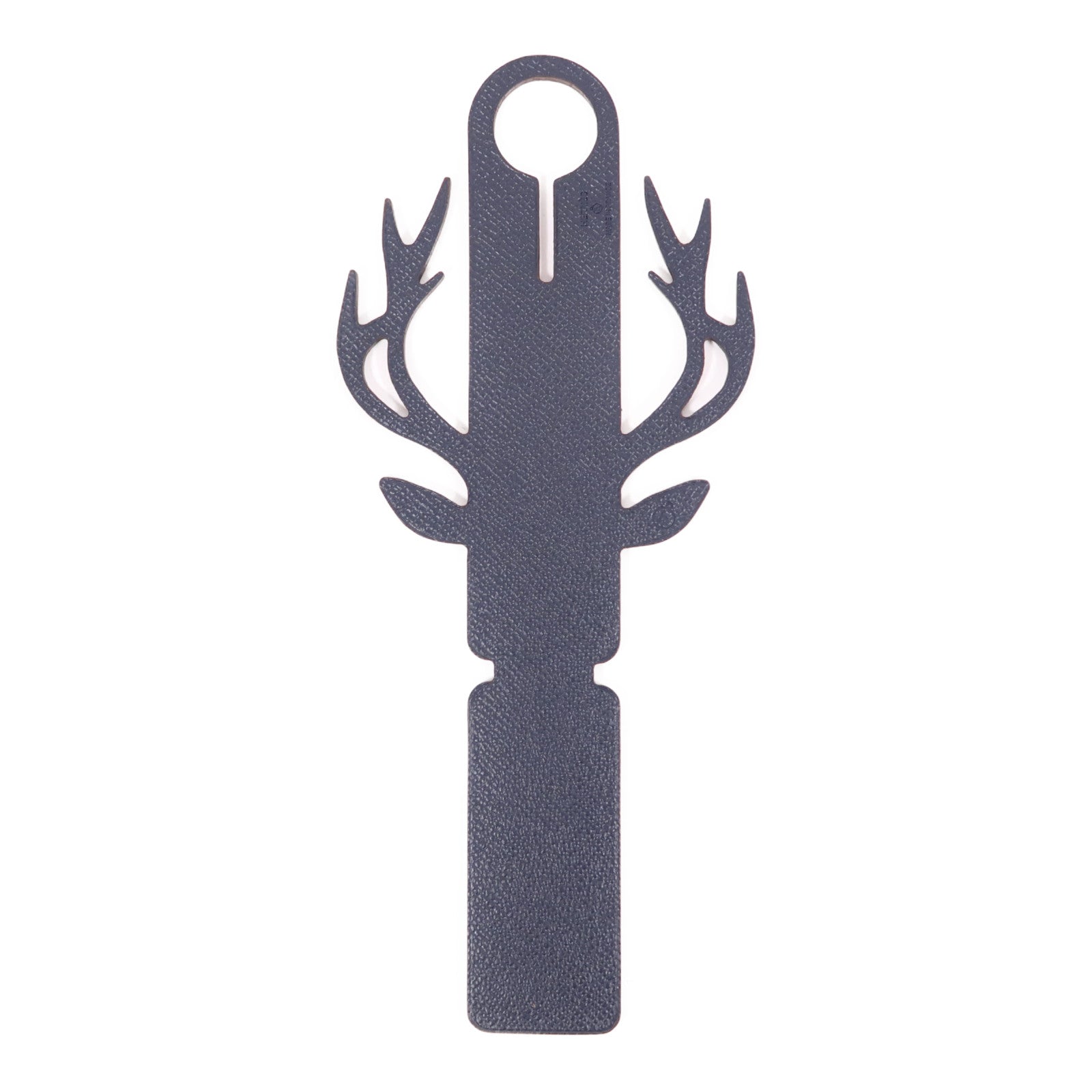 HERMES Petit H Reindeer Deer Travel Luggage Tag Charm Epsom Leather Blue/Red