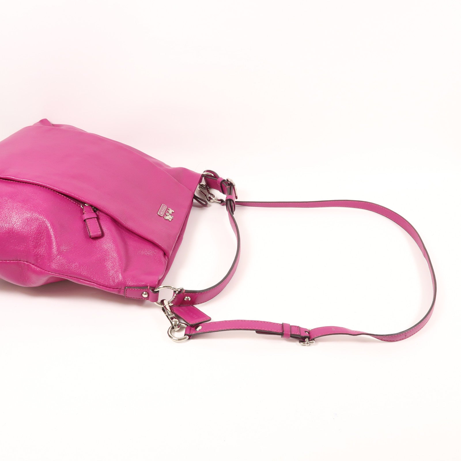 COACH 牛皮皮革2way Shoulder Bag銀扣肩背袋