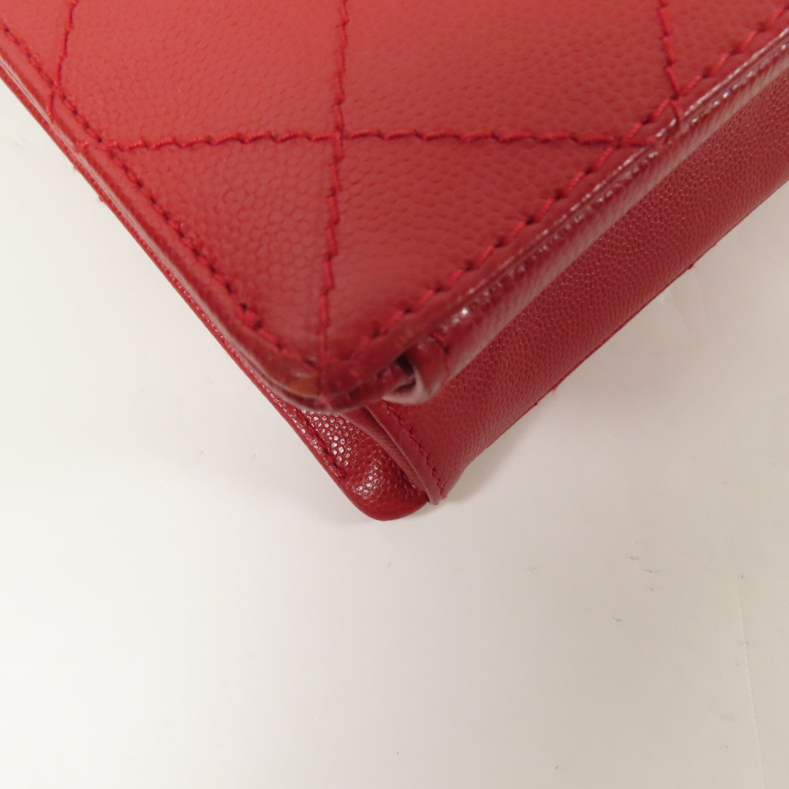 CHANEL 牛皮皮革Handbag銀扣手挽袋