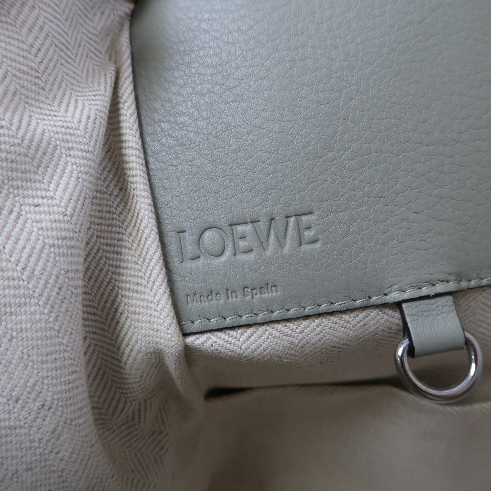 LOEWE 【激減優惠】牛皮皮革Hammock銀扣手挽肩背兩用袋米色/藍色/綠色