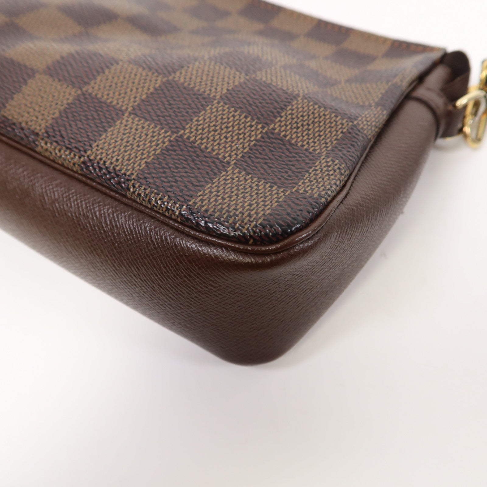 LOUIS VUITTON Damier Ebene Trousse金扣肩背袋啡色