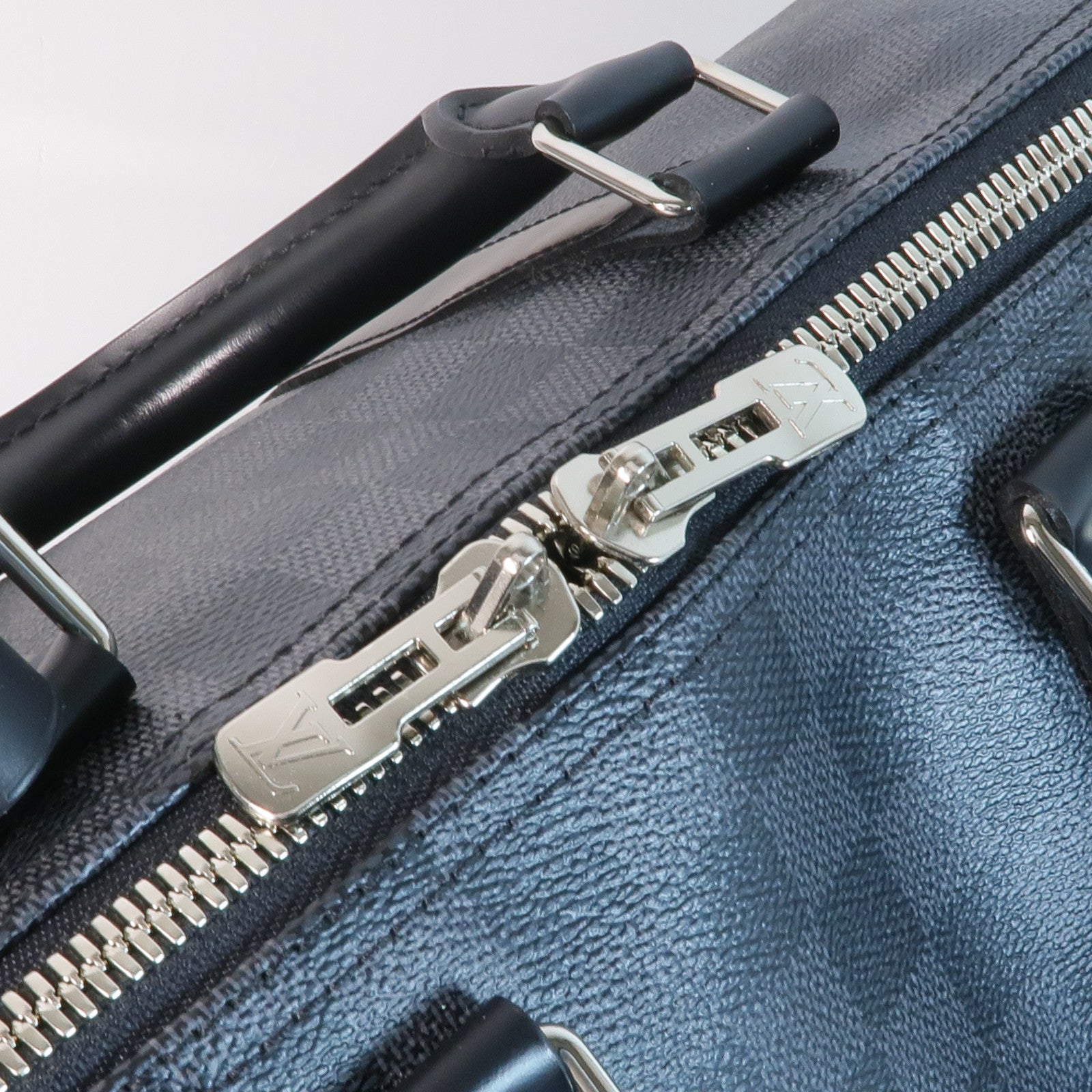 LOUIS VUITTON Damier Graphite Keepall 45 Bandouliere銀扣手挽肩背兩用袋