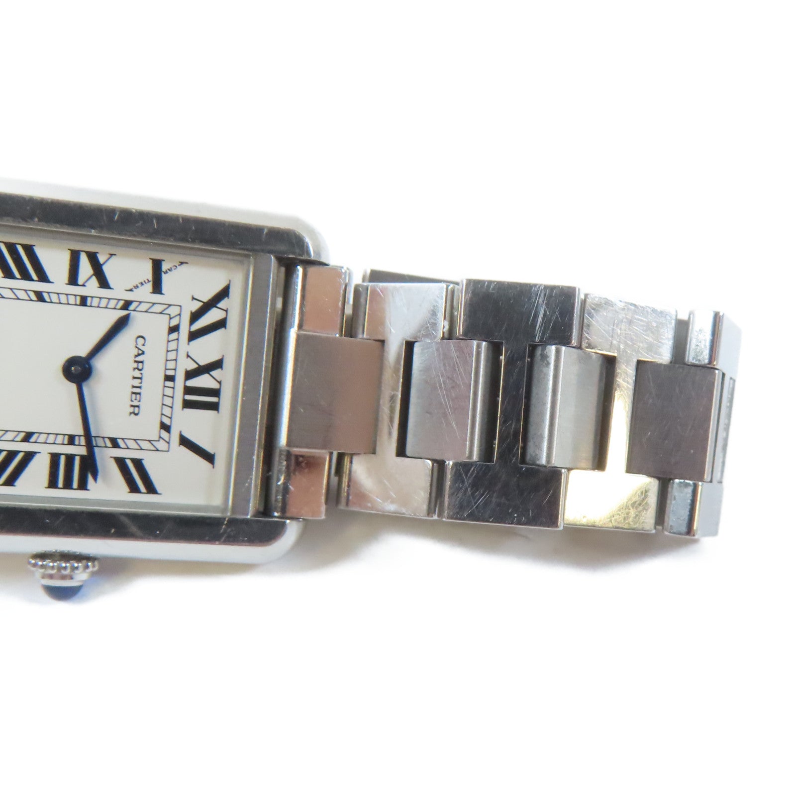 CARTIER Tank Solo不鏽鋼手錶石英機芯白色#15cm