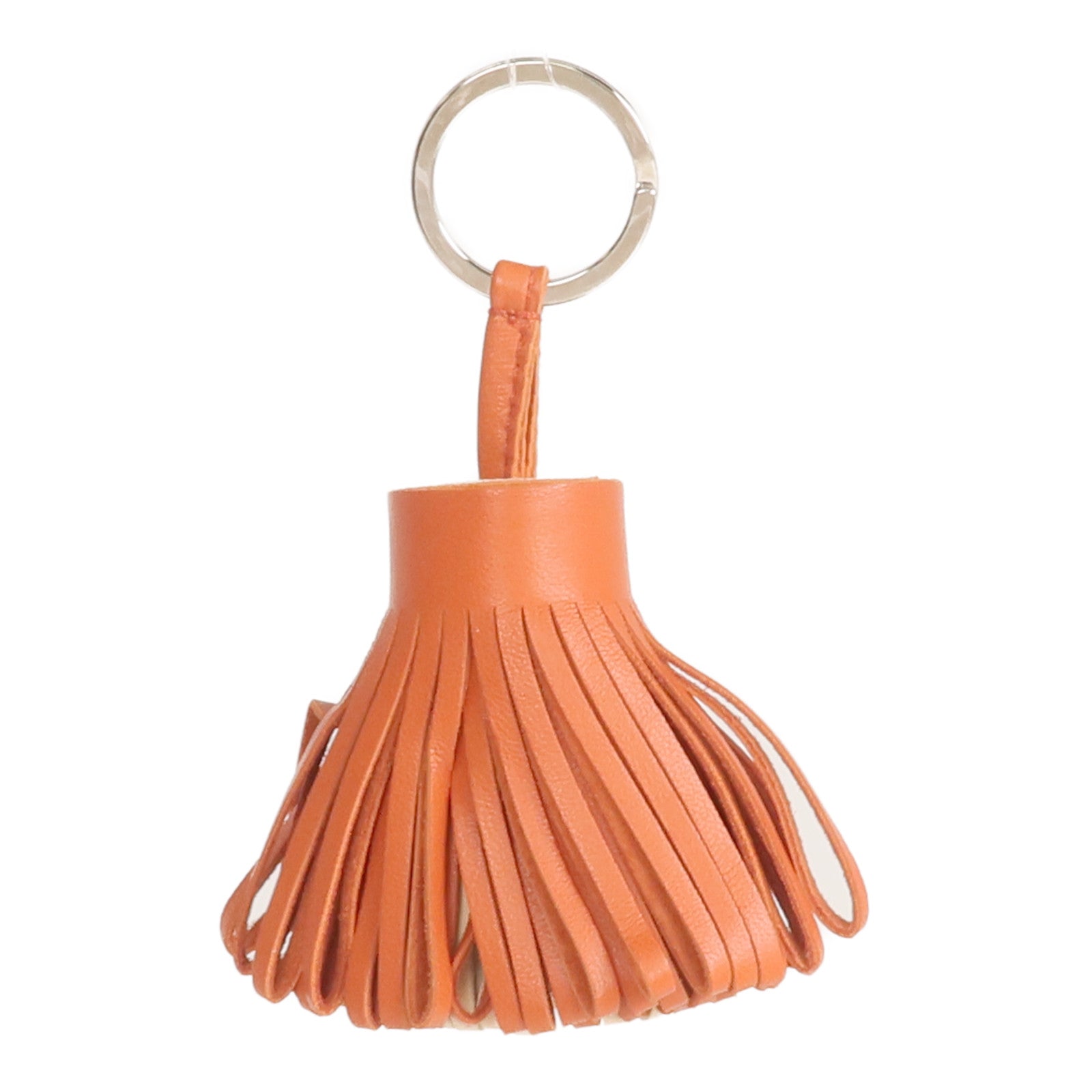 HERMES Milo皮革Carmen Charm銀扣掛飾