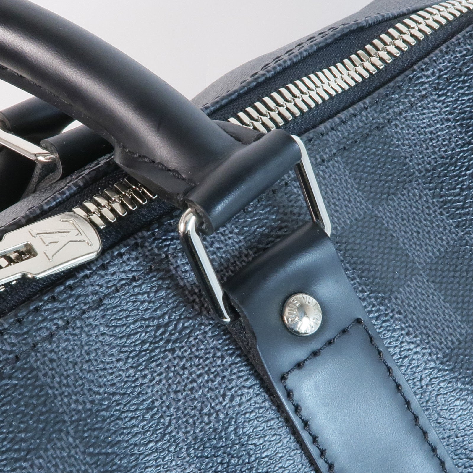 LOUIS VUITTON Damier Graphite Keepall 45 Bandouliere銀扣手挽肩背兩用袋