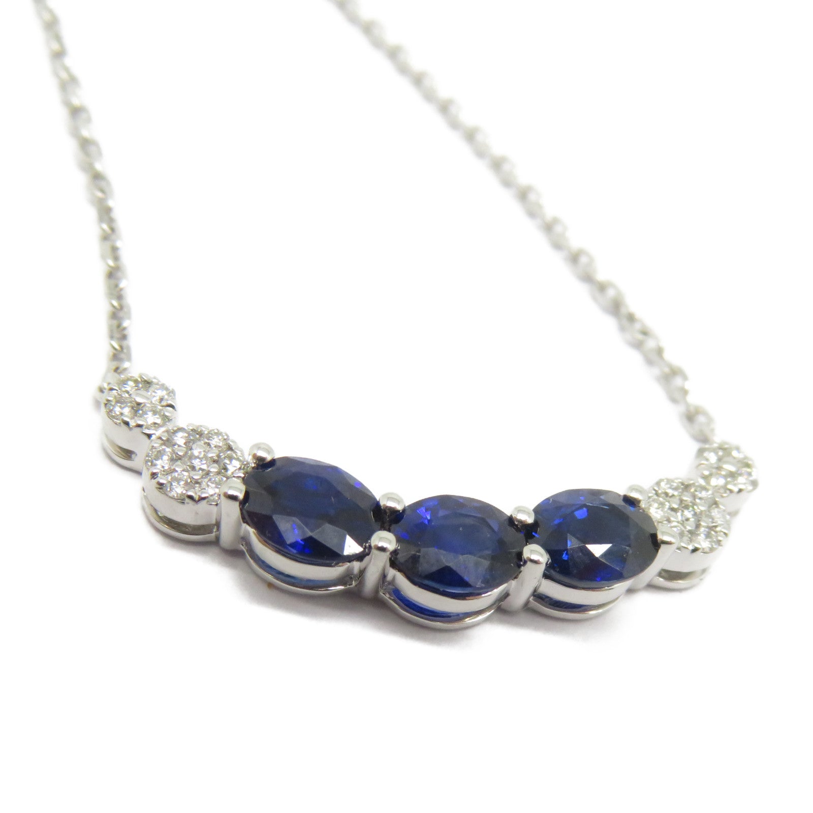 JEWELRY 【激減優惠】18K白金Sapphire Diamond Necklace 1.313ct藍寶石/0.131ct鑽石項鍊