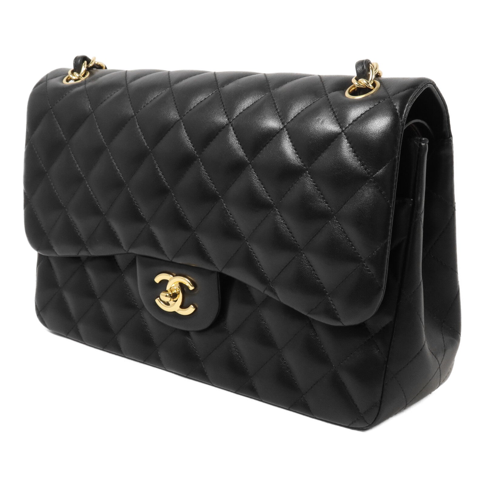 CHANEL 羊皮皮革Large Classic鏈帶肩背袋
