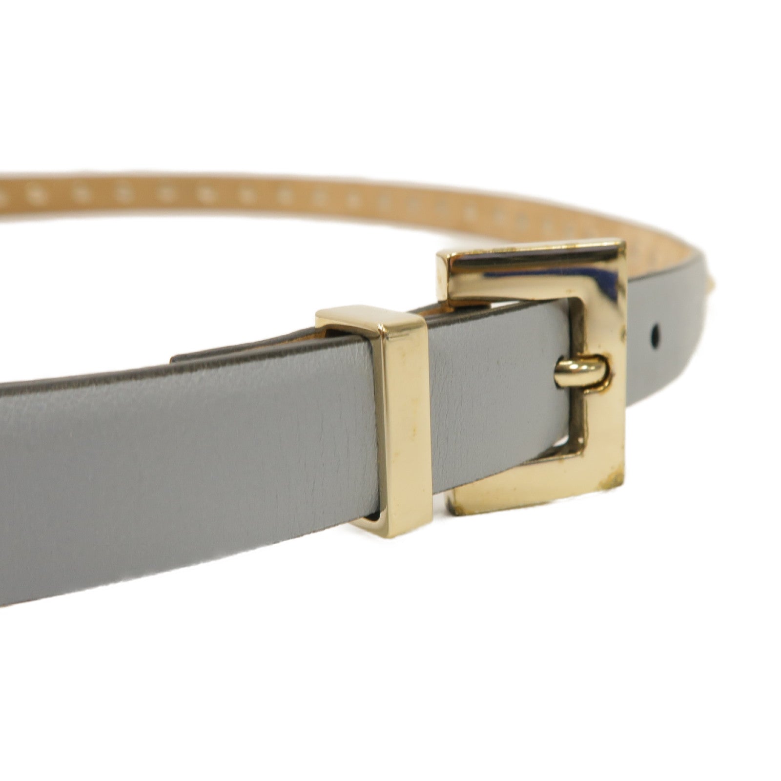 Valentino 牛皮皮革Belt金扣皮帶藍色