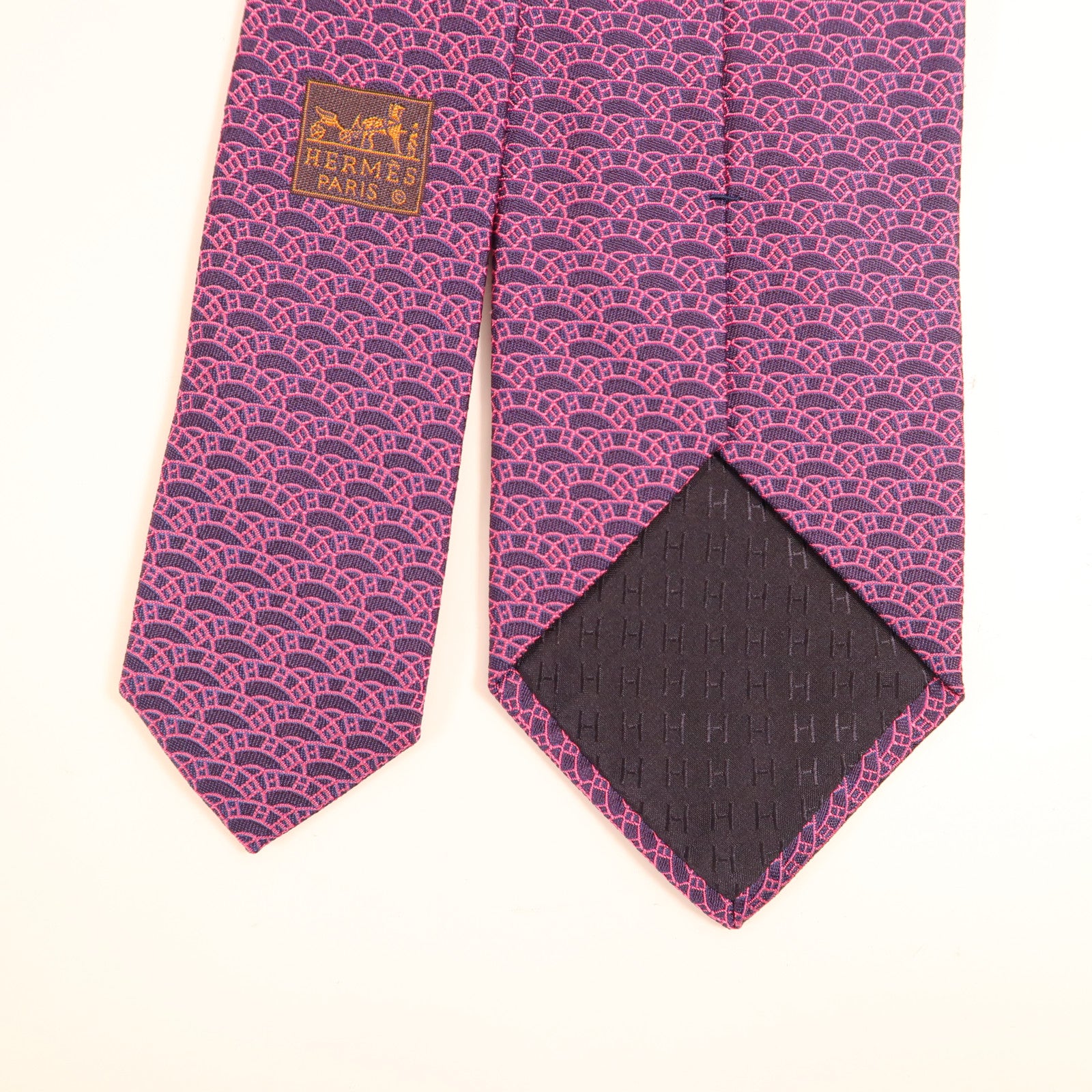 HERMES 絲質Tie領帶紫色