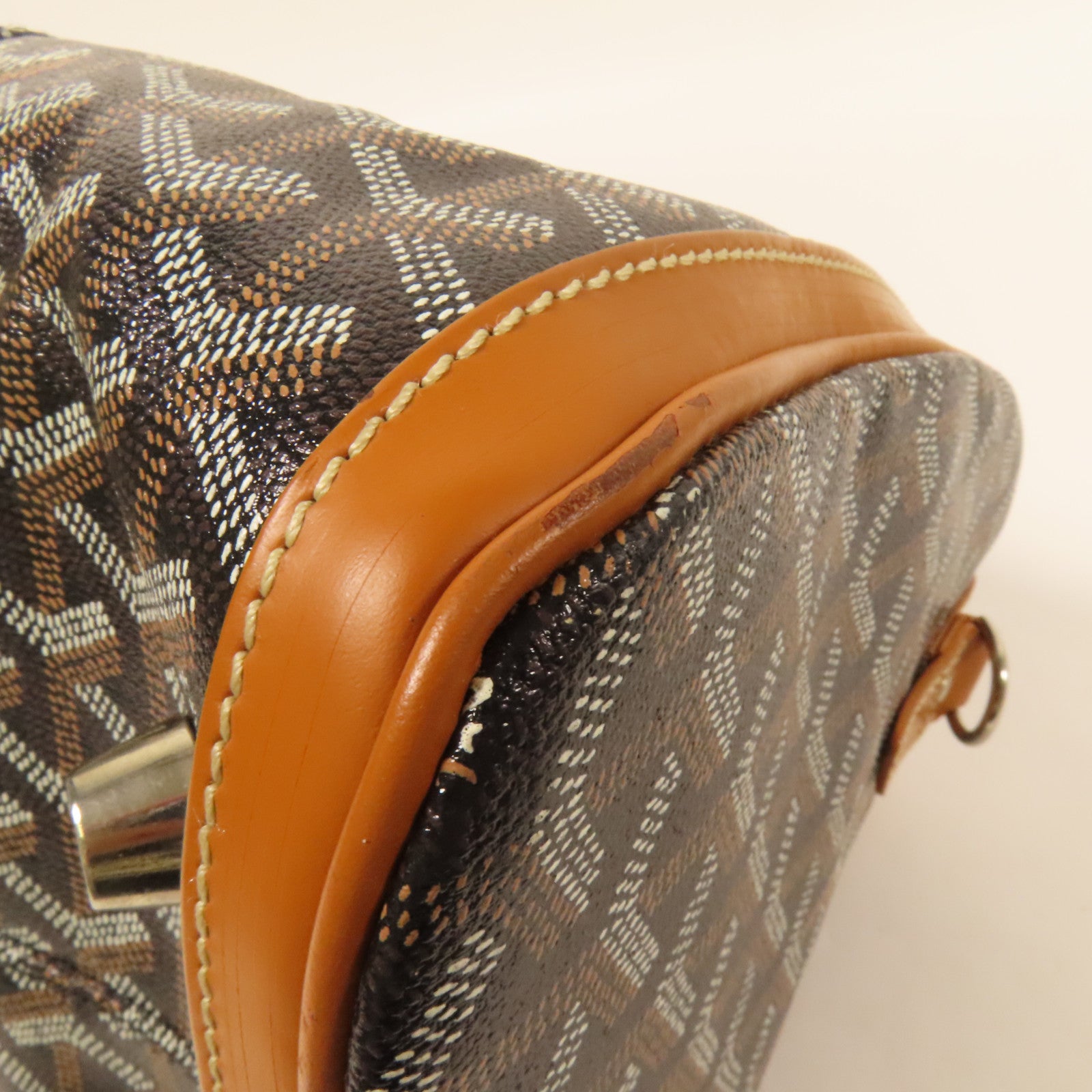 GOYARD 塗層帆布Croisieve 35銀扣手挽袋