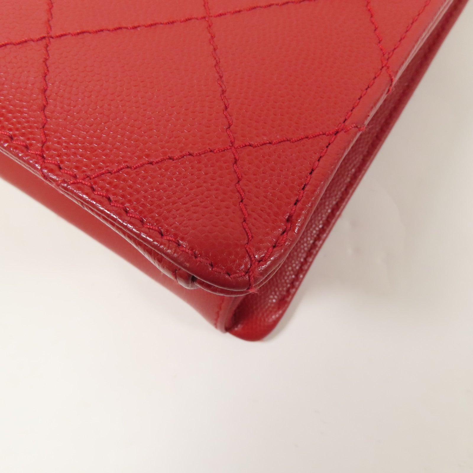 CHANEL 牛皮皮革Handbag銀扣手挽袋